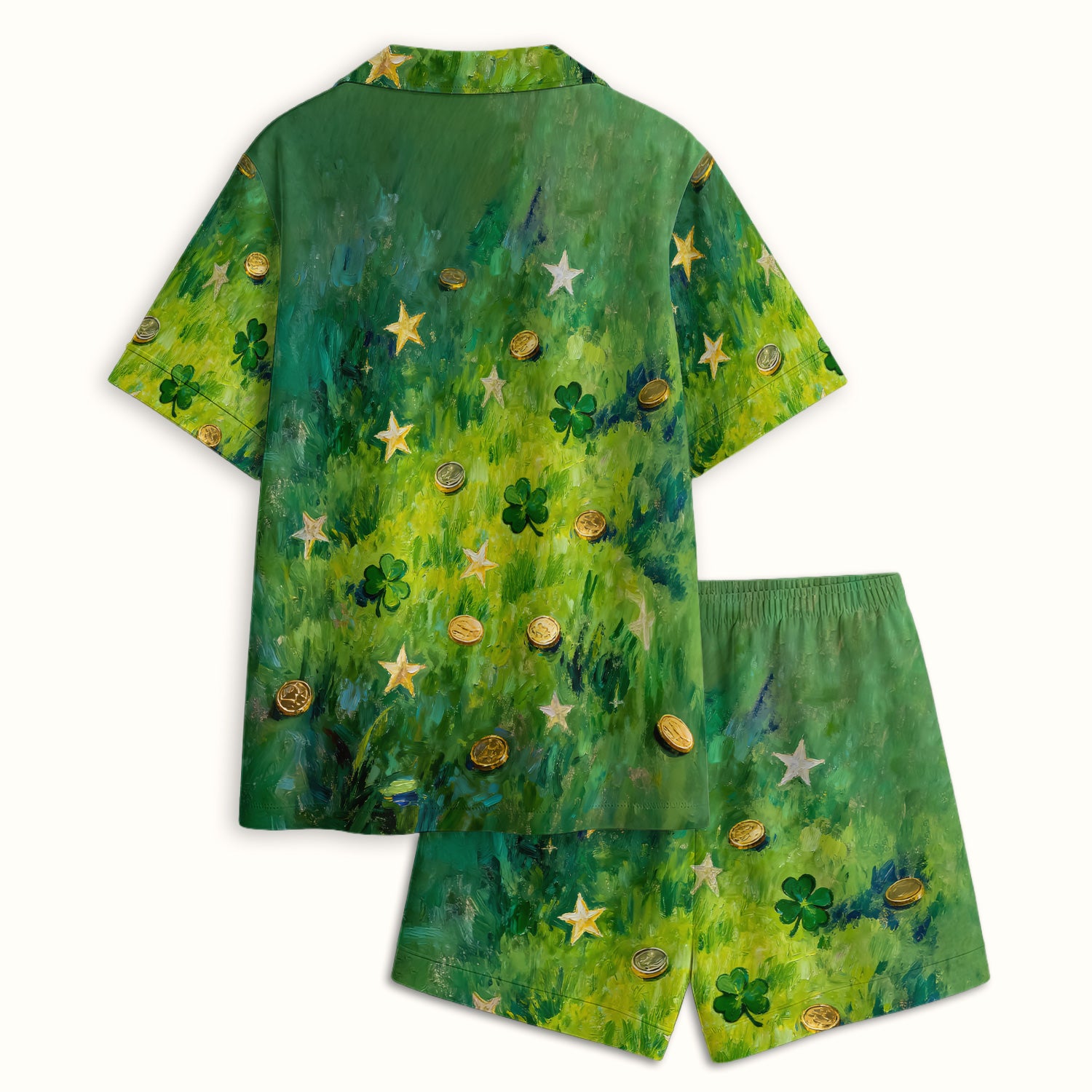 St. Patrick Lucky Shamrock Heart Pajama Set,  Breathable Fabrics Uniform