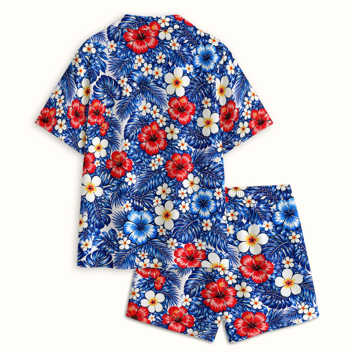 Patriotic Eagle Floral Pattern, America 250 Medical Pajama Set, Soft Breathable Fabric Comfortable Sleepwear