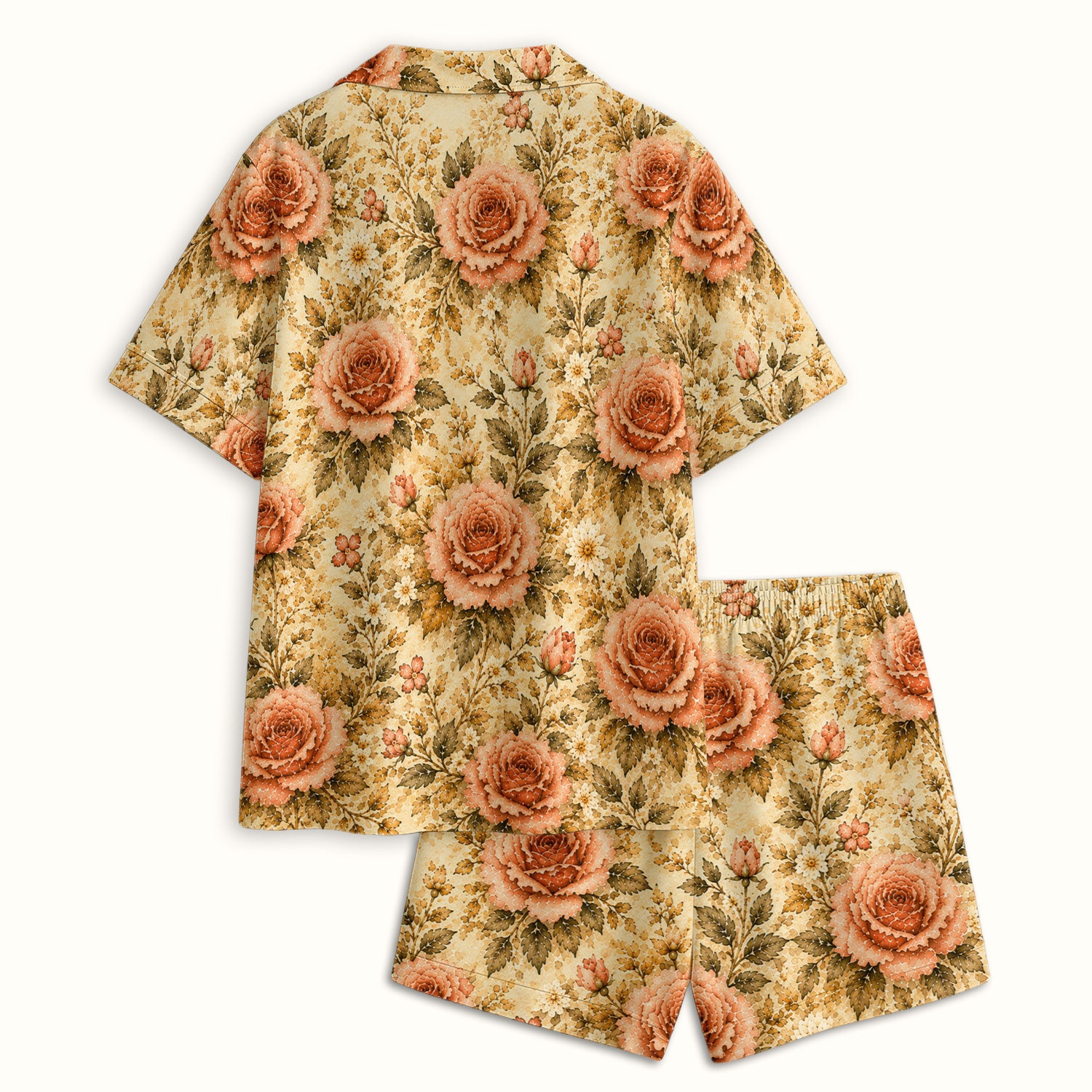 Highland Cow with Floral Farmhouse Pajama Set, Soft Breathable Fabric Comfortable Sleepwear