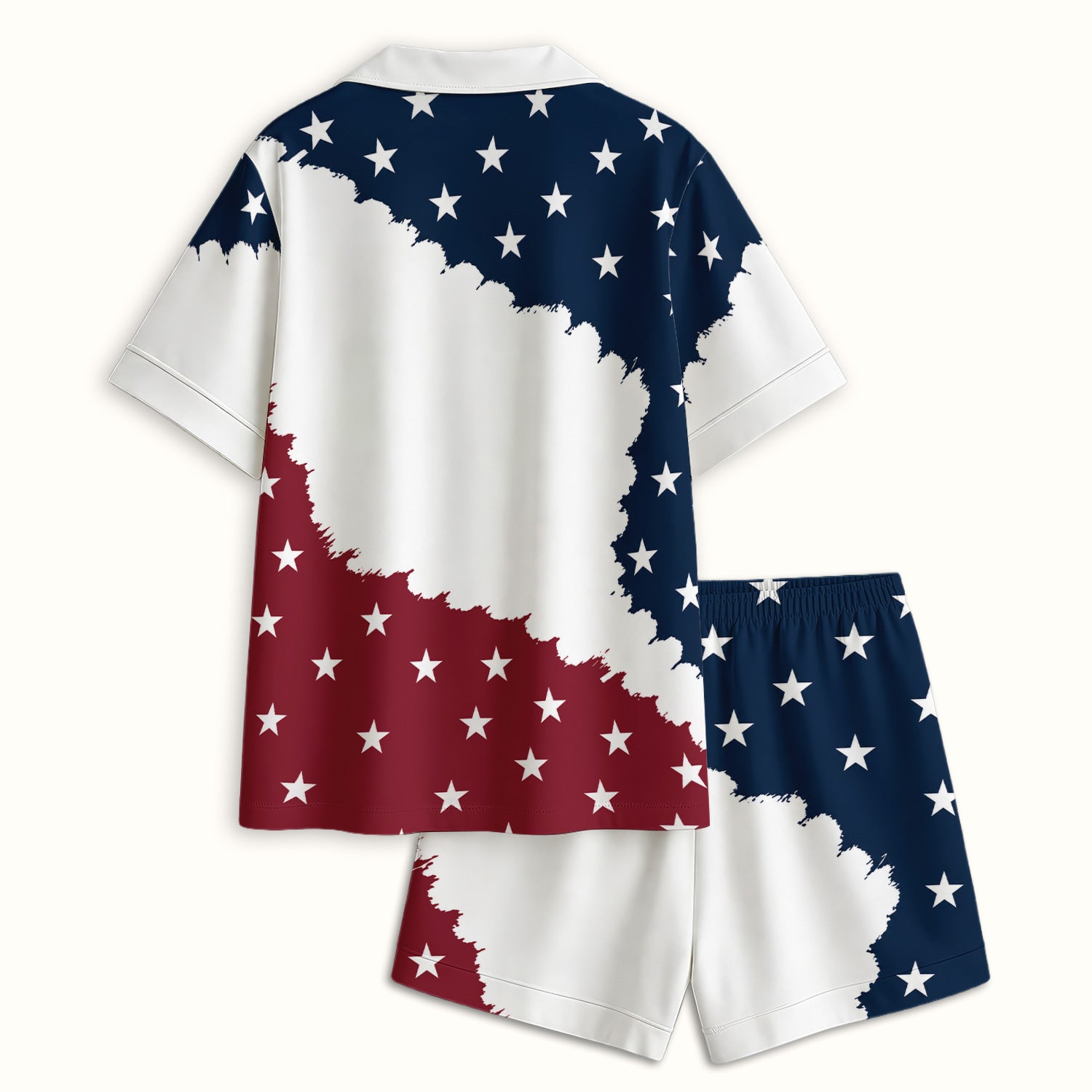 We Be People Flag Pattern Pajama Set, Soft Breathable Fabric Comfortable Sleepwear
