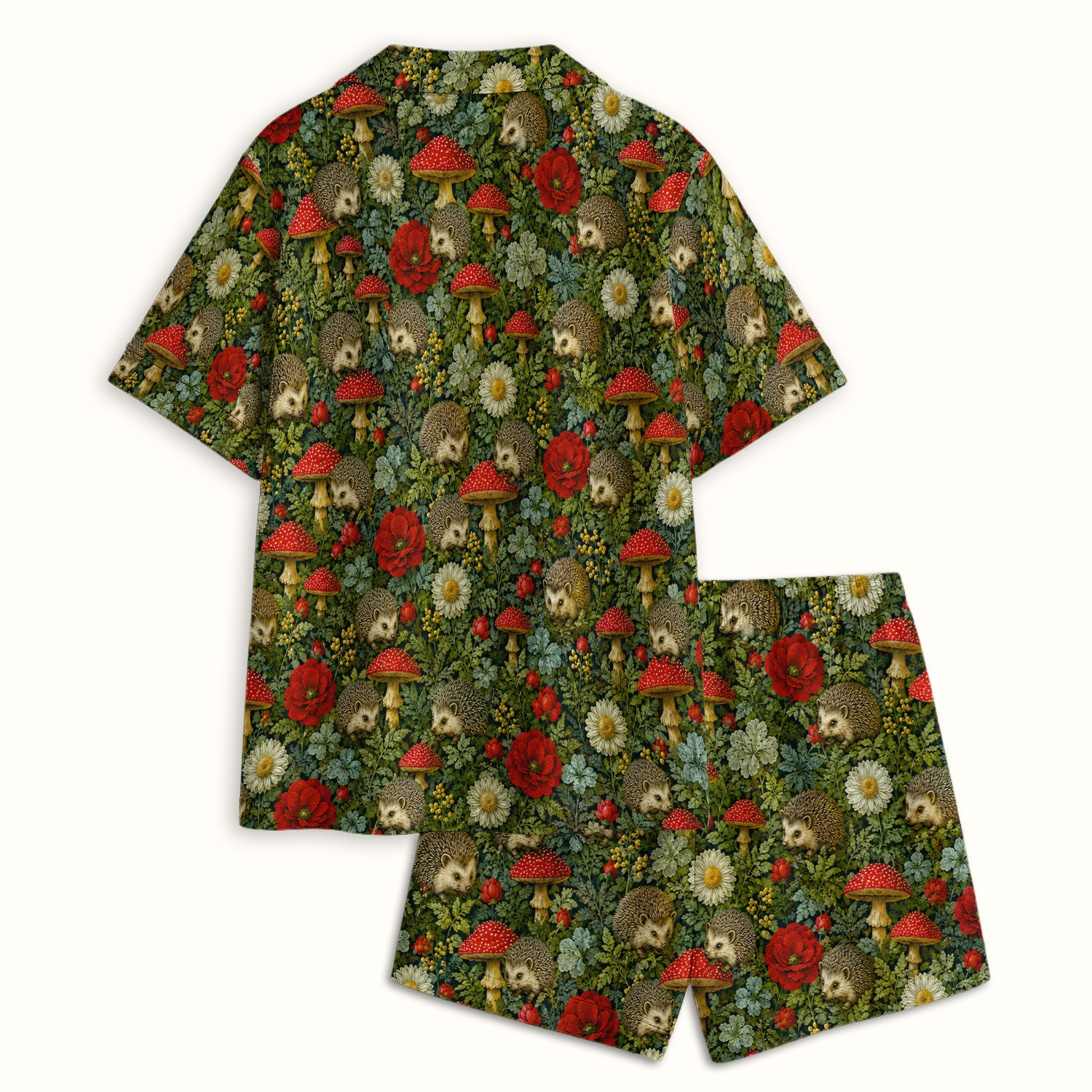 Enchanted Woodland Hedgehog Nurse for Pediatric Nurses, RN, CNA, Garden Medical Pajama Set, Soft Breathable Fabric Comfortable Sleepwear