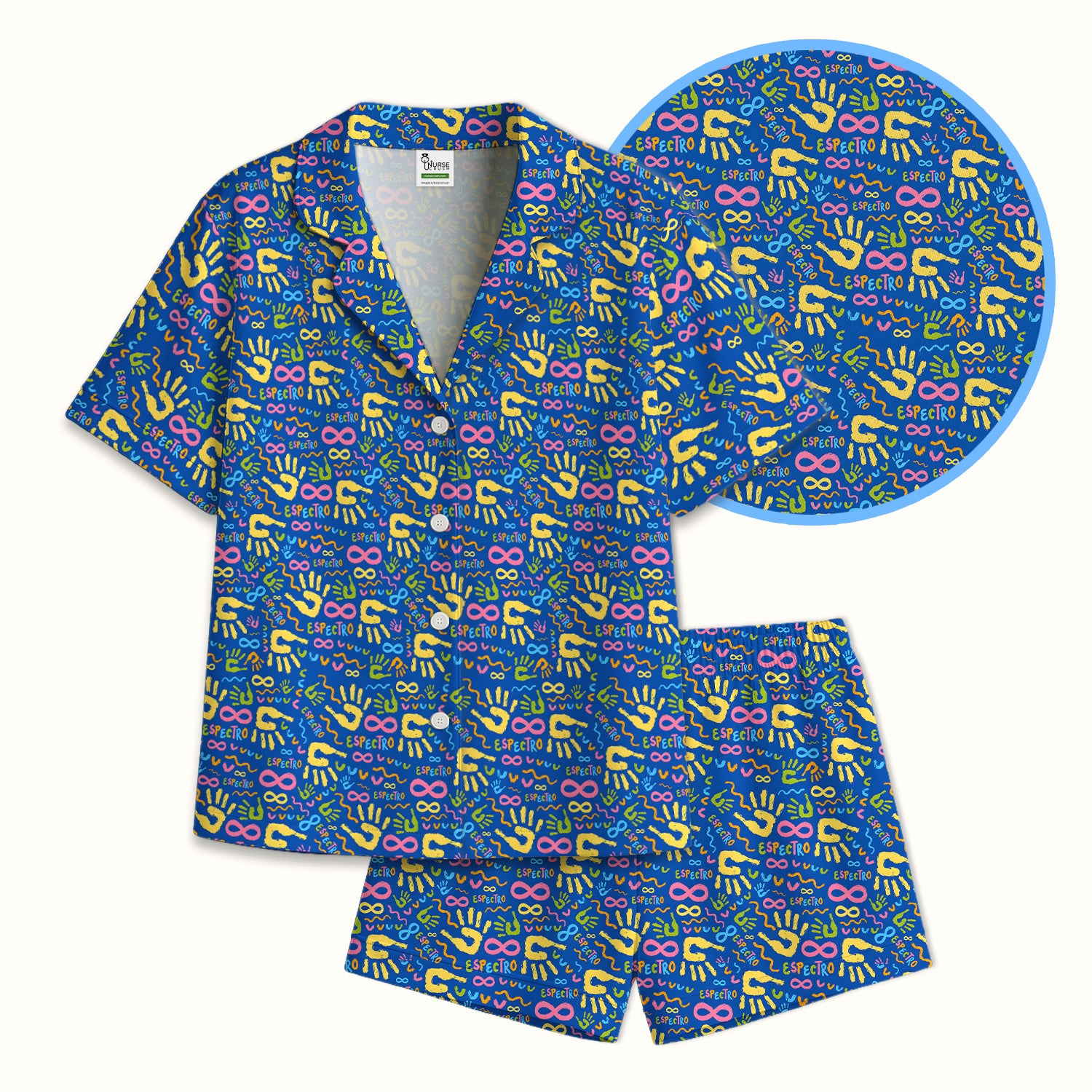 Autism Awareness Infinity Pattern Pajama Set, Soft Breathable Fabric Comfortable Sleepwear