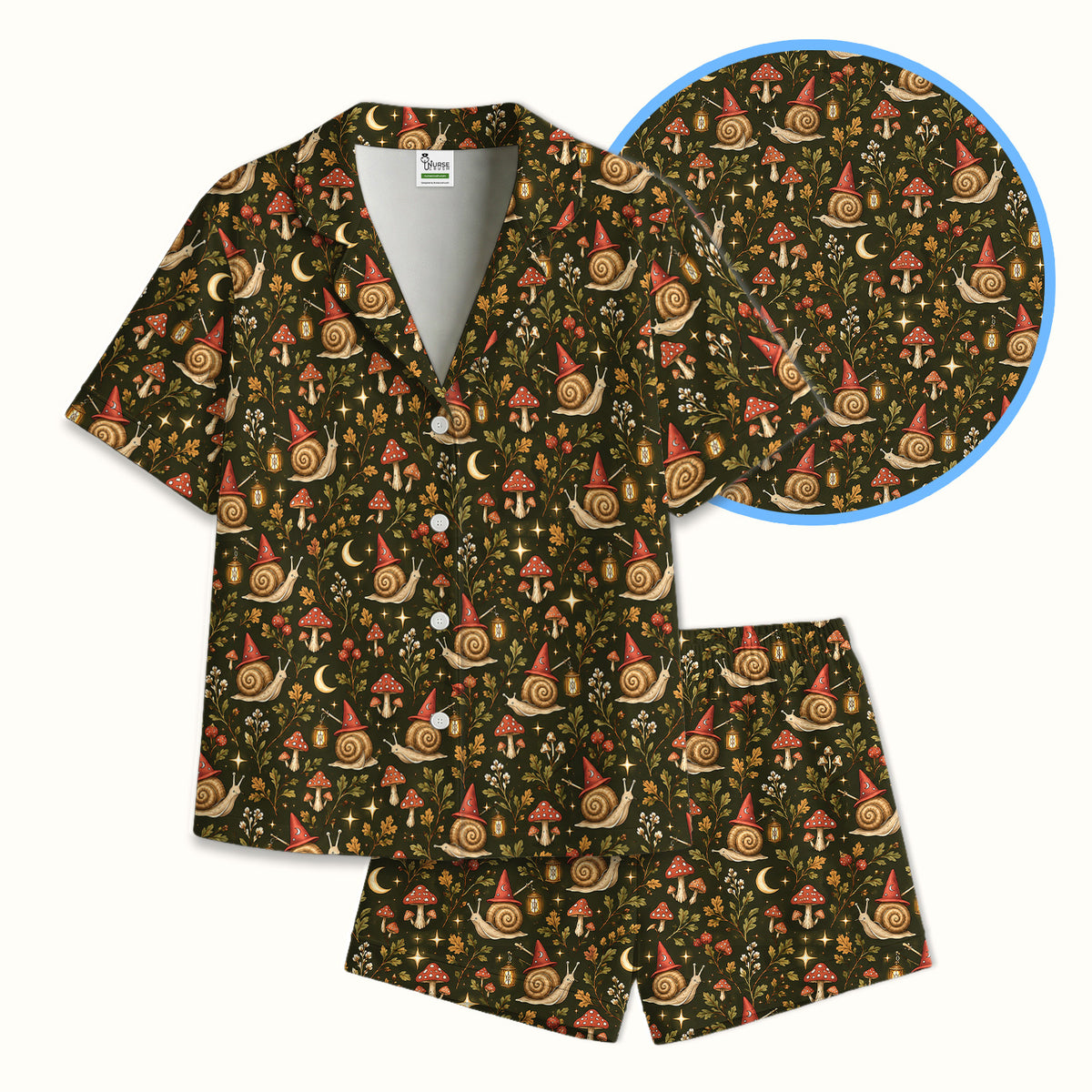 Buntes Pyjama-Set mit Neon-Katzengesichtern, weicher, atmungsaktiver Stoff, bequeme Nachtwäsche