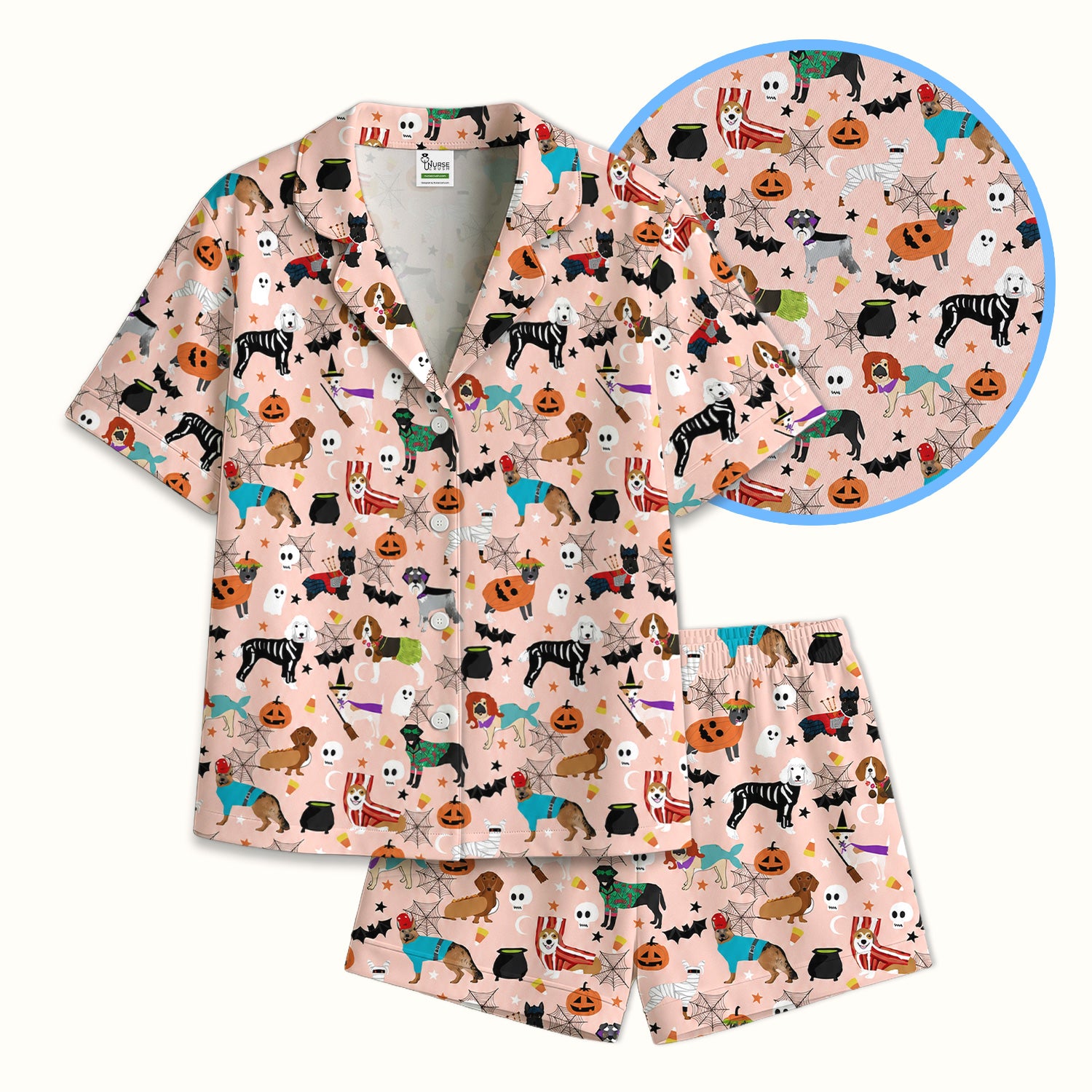 Halloween Costume Dogs Pajama Set, Soft Breathable Fabric Comfortable Sleepwear