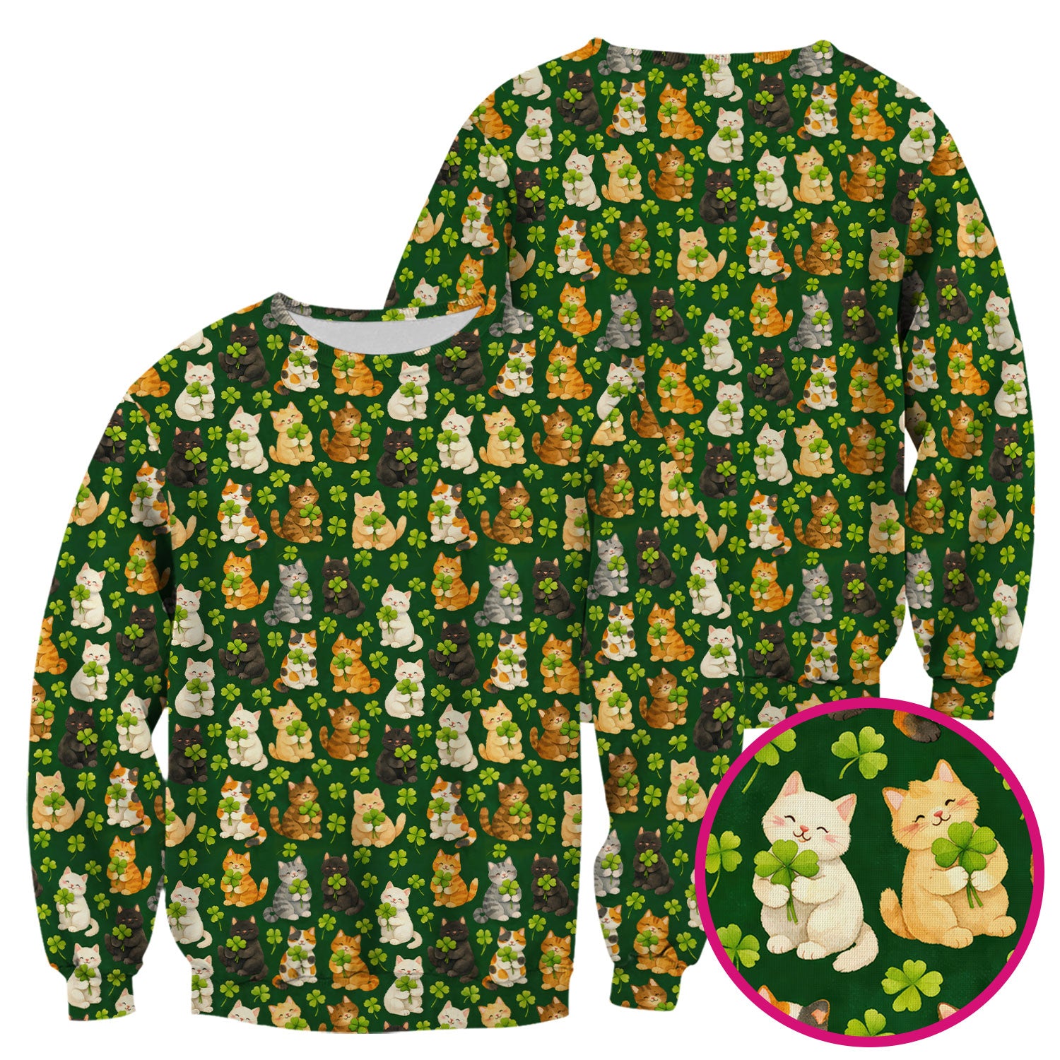 Funny St. Patrick’s Black Cat Nurse Scrub Top, Comfortable Uniform Scrubs For Nursing