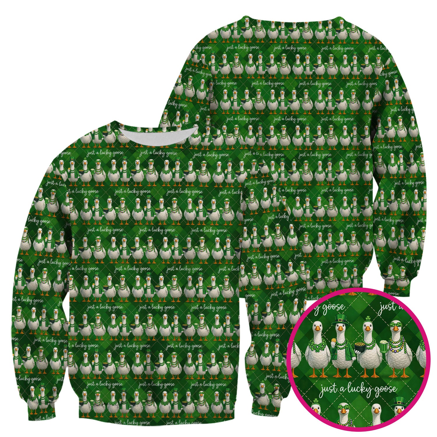 Lucky Goose St Patrick Green Argyle Print Scrub, Comfortable Scrubs for Nurses