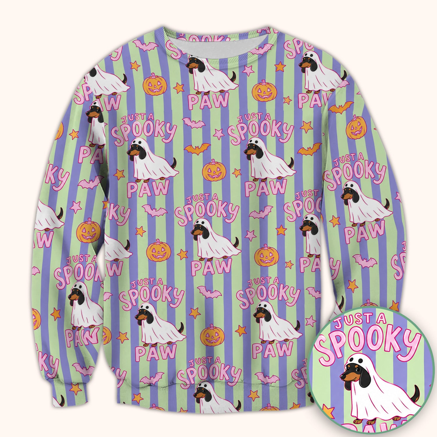 Just A Spooky Dachshund Paw Print Scrub Top, Comfortable Scrubs for Nurses