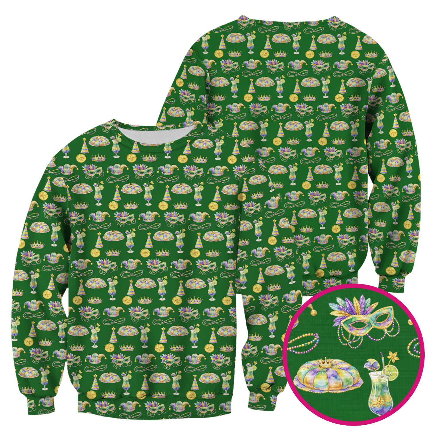 Mardi Gras Mask Scrub Top, Elegant Carnival Pattern Nurse Shirt For Women, Breathable Fabrics Nursing Uniform