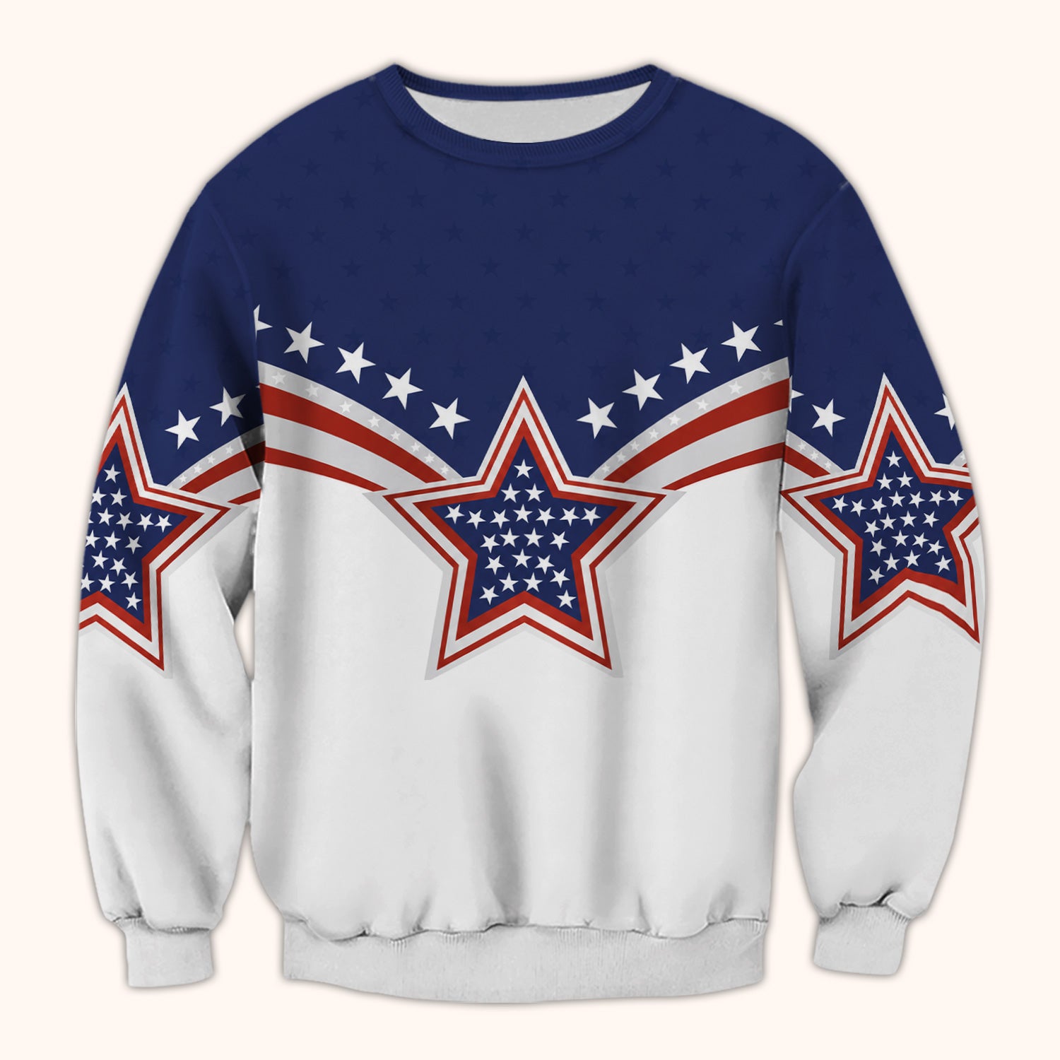 Patriotic American Flag Star Pattern Scrub Top, Comfortable Scrubs for Nurses
