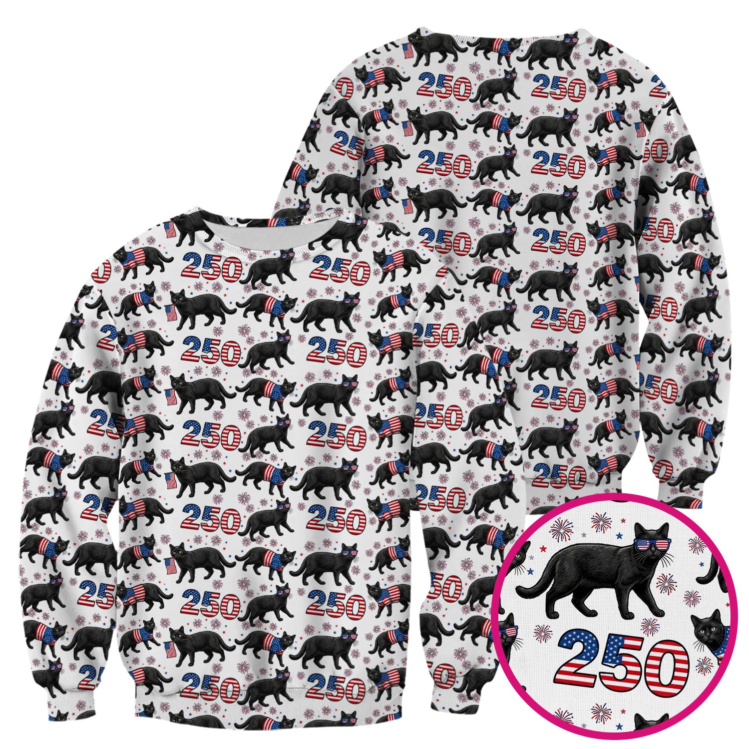 Black Cat 250 USA Flag Fireworks Pattern Scrubs Top, Comfortable Scrubs for Nurses
