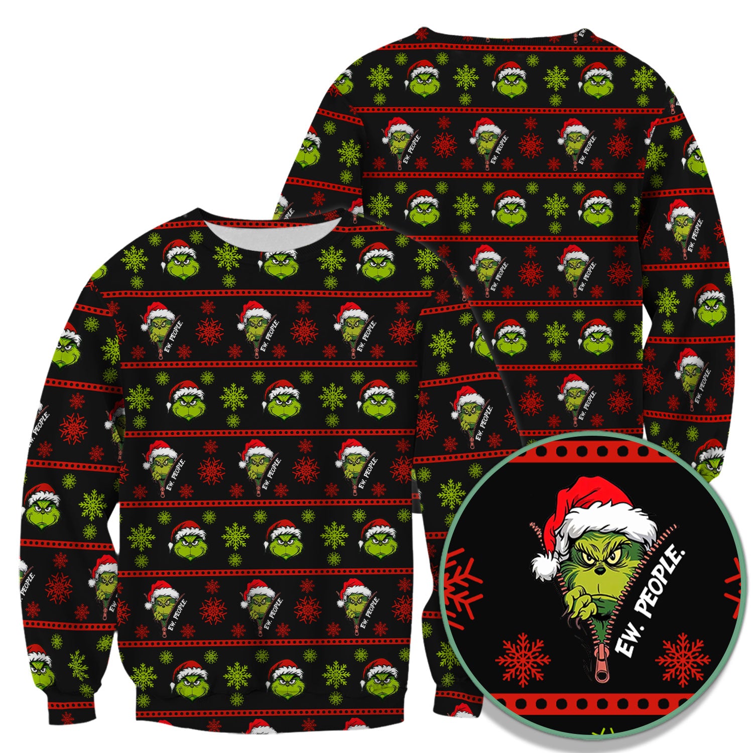 Ew, People Funny Grinch Christmas Scrub Top - Holiday Nurse Shirt - Merry Grinchmas Gift for RN CNA LPN LVN EN