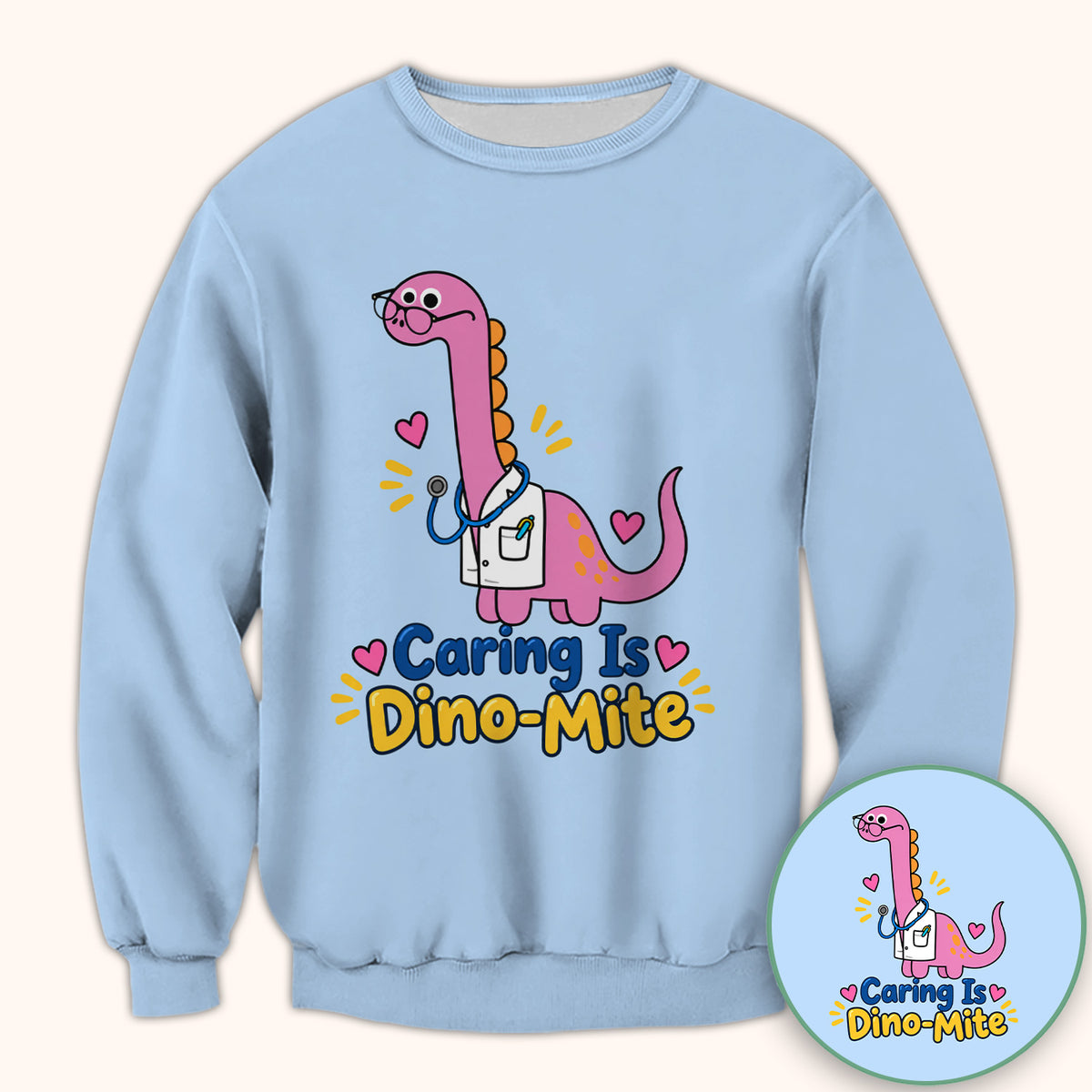 Caring Is Dino-Mite Dinosaur T-Shirt