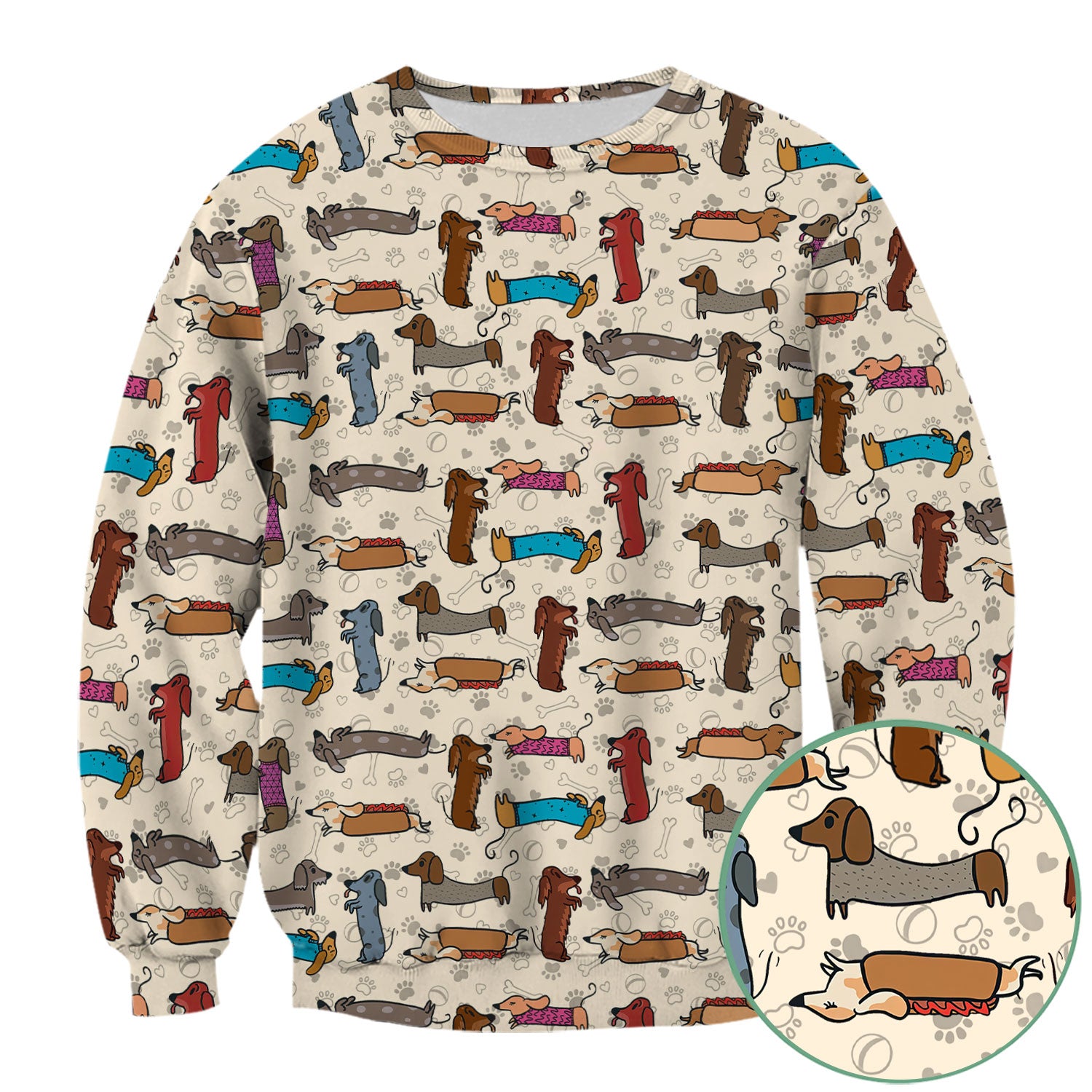 Cute Dachshund Scrub Top for Nurses - Colorful Wiener Dog Print Medical Uniform Shirt - Fun Sausage Dog Pattern Veterinary Workwear