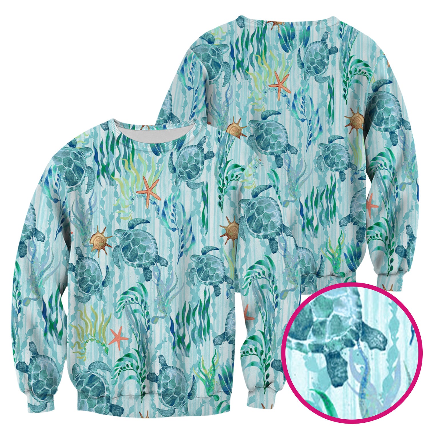 Sea Turtle Ocean Watercolor Print Scrub Top, Comfortable Scrubs for Nurses