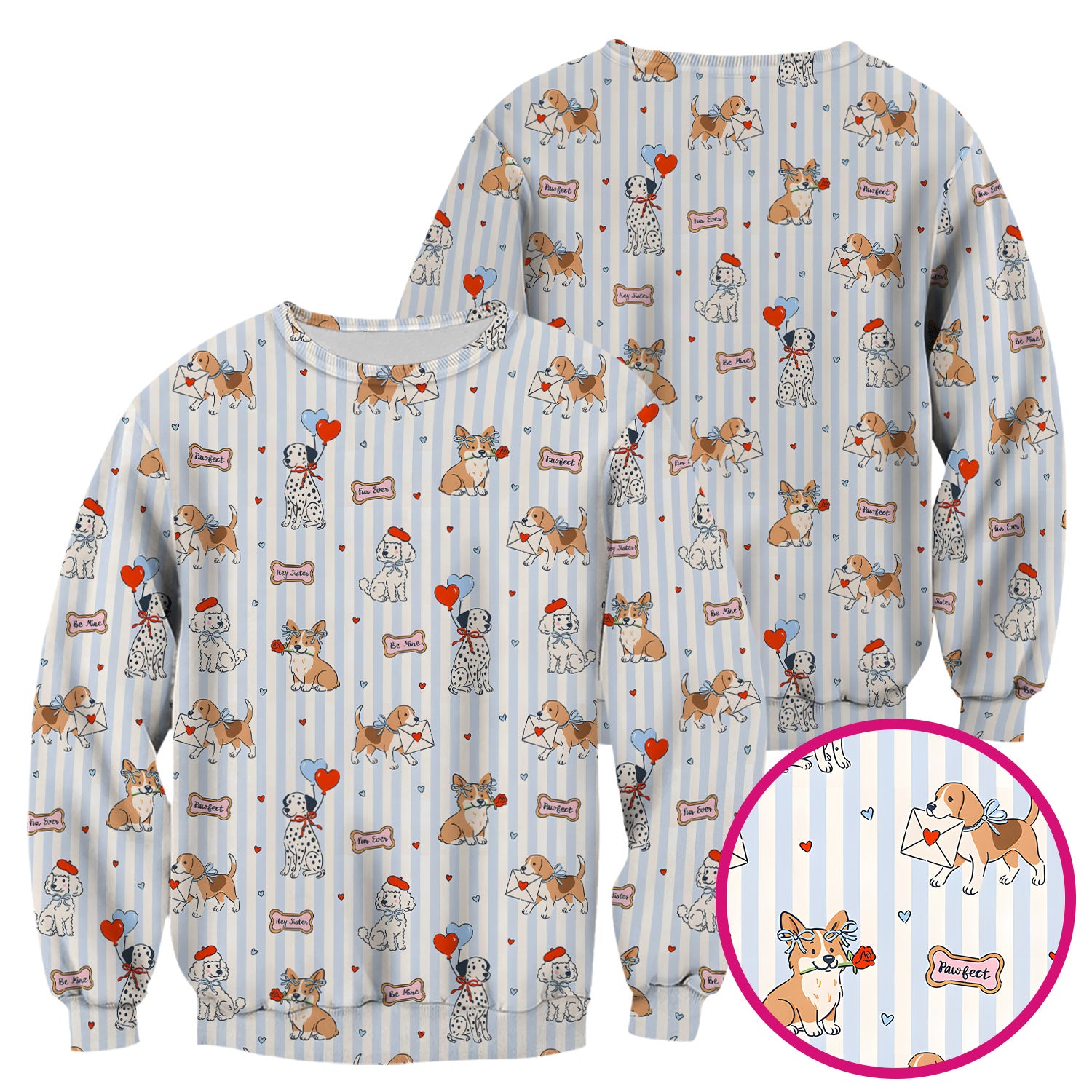Valentine Puppy Heart Pattern Scrub Top, Comfortable Scrubs for Nurses