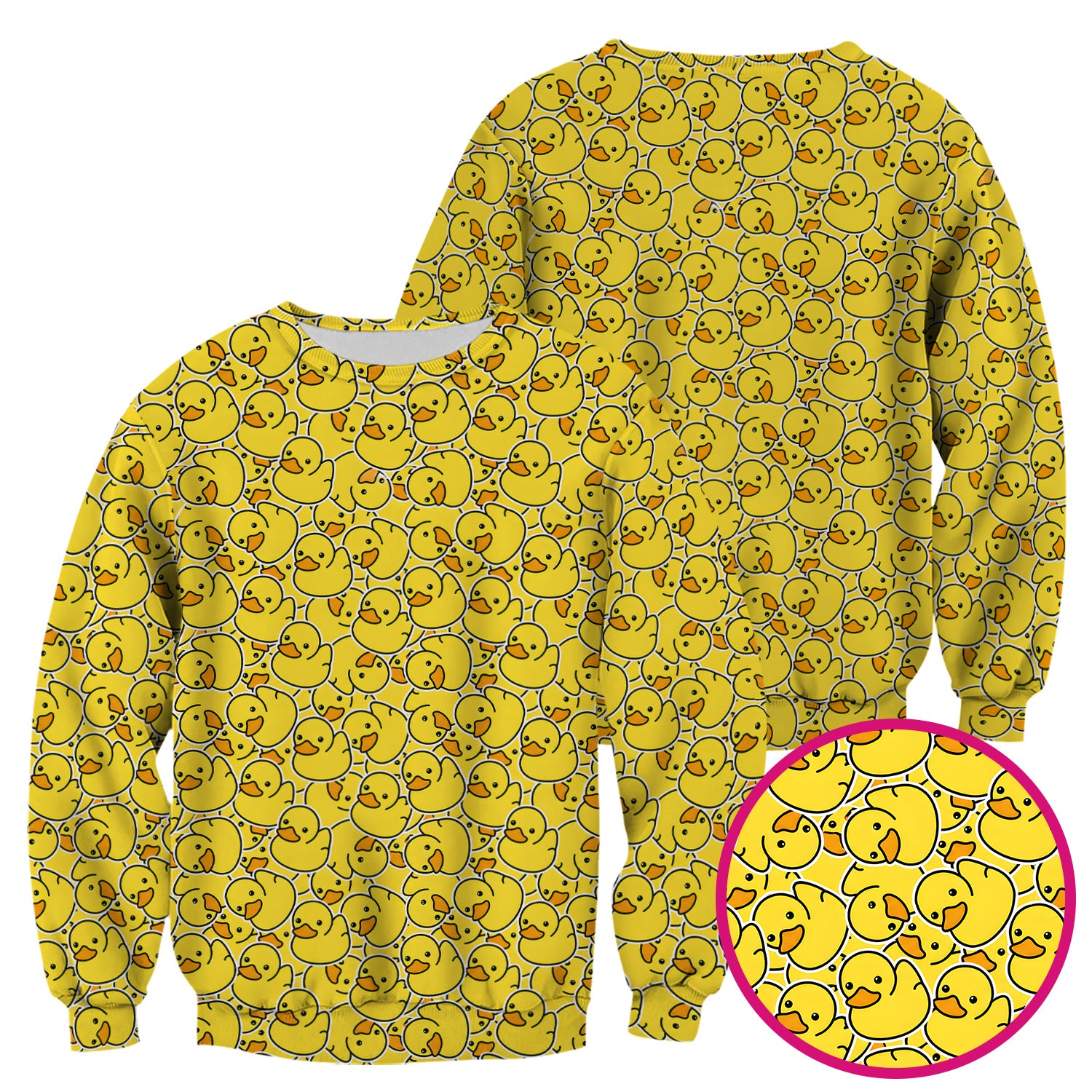 Yellow Rubber Duck Pattern Scrub Top, Comfortable Scrubs for Nurses