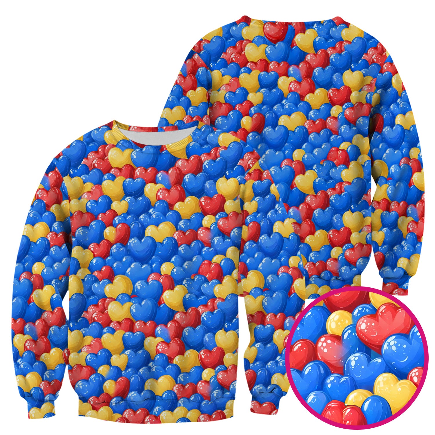 Colorful Autism Heart Pattern Scrub Top, Comfortable Scrubs for Nurses