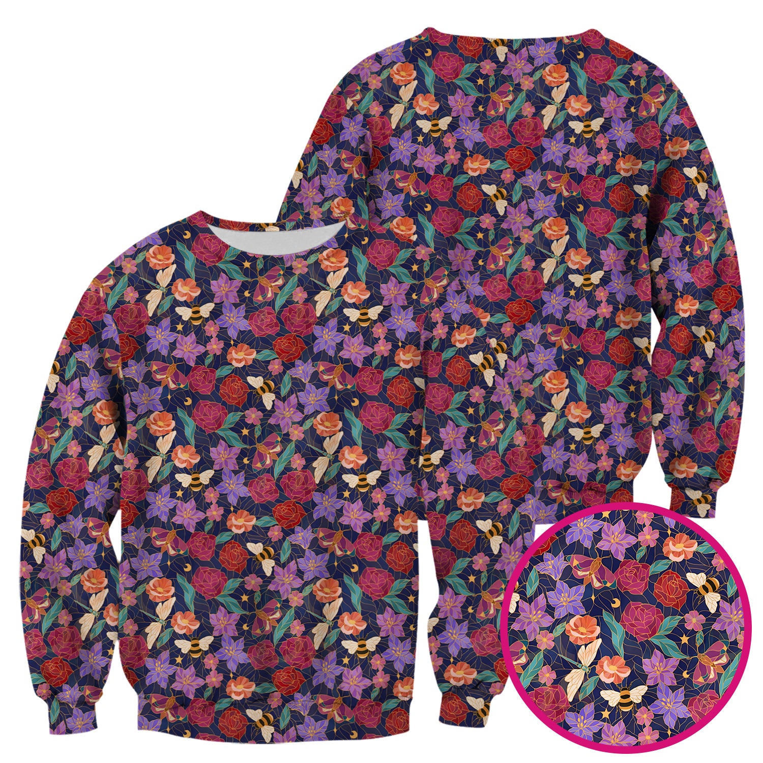 Charming Floral Garden With Bees And Dragonflies Scrub Top, Comfortable Scrubs for Nurses