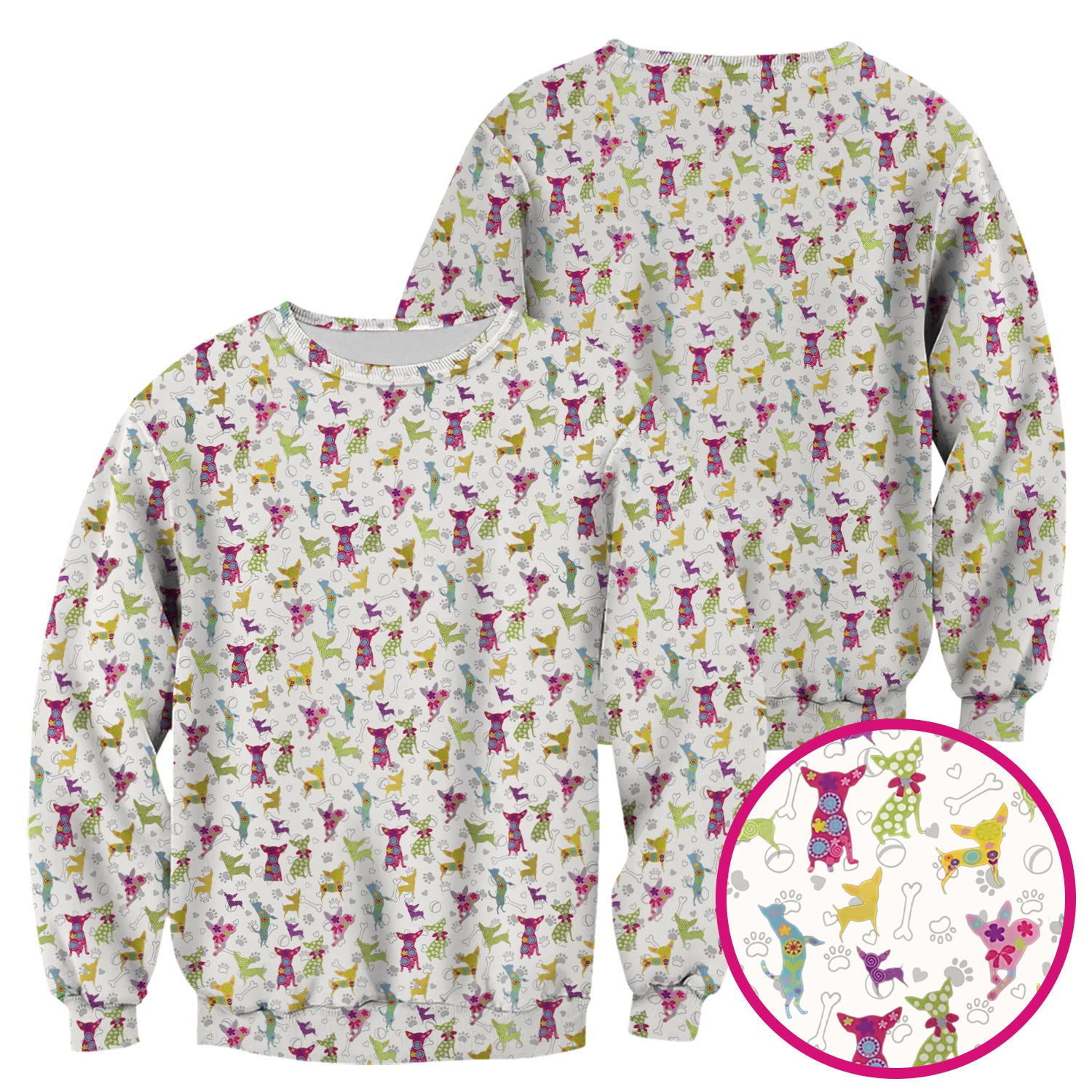 Colorful Playful Dog Print Nurse Scrub Top, Comfortable Scrubs for Nurses