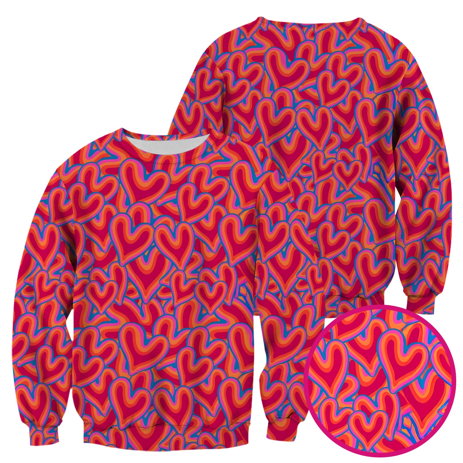 Cute Valentine Nurse Heart Pattern Scrub Top, Comfortable Scrubs For Nurses