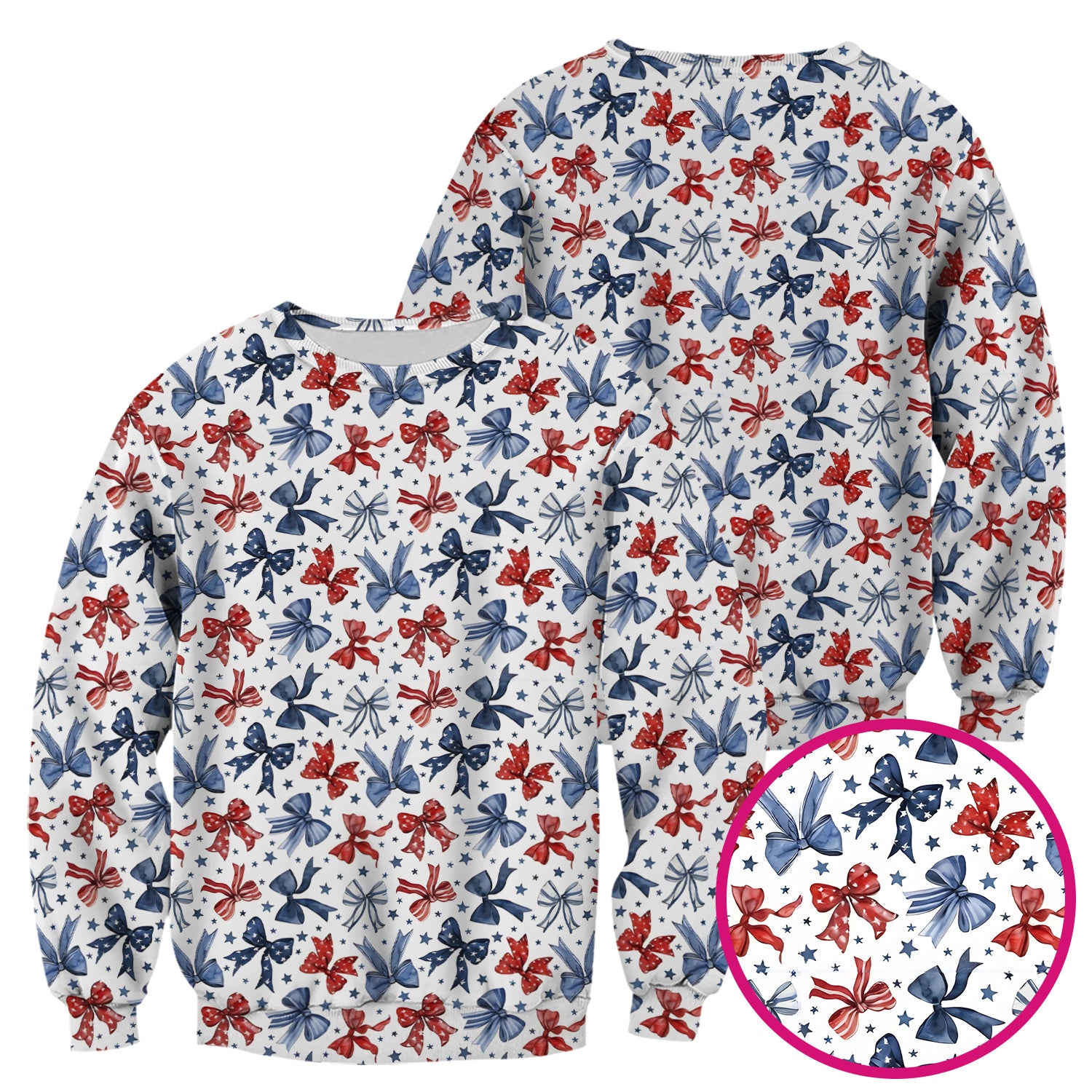 Patriotic Red Blue Ribbon Pattern Scrub Top, Comfortable Scrubs for Nurses