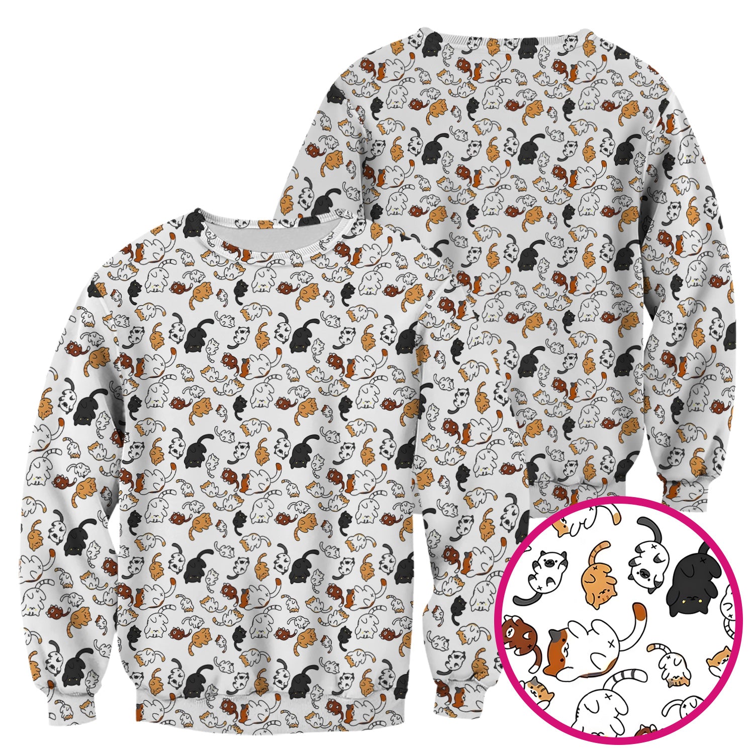 Funny Cat Scrub Top, Cute Cat Pattern Nurse Shirt For Women, Breathable Fabrics Nursing Uniform