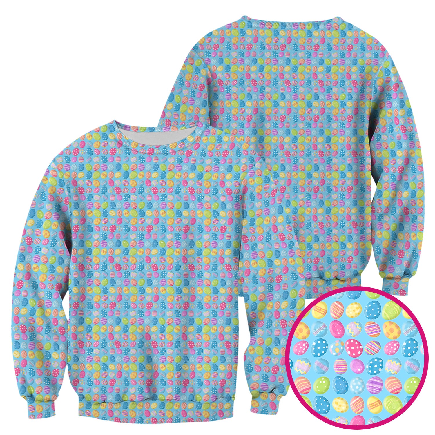 Colorful Easter Eggs Pattern Scrub Top, Comfortable Scrubs for Nurses