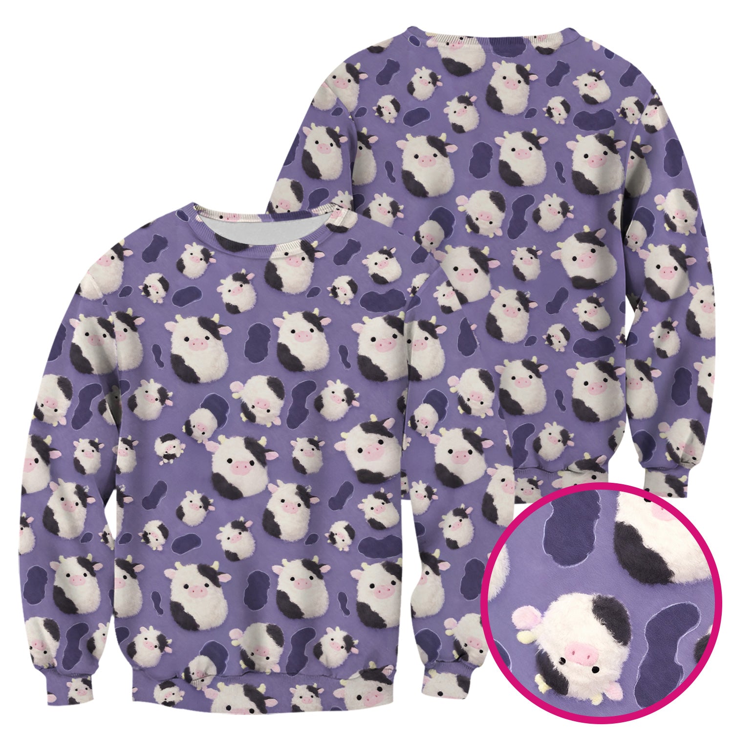 Cute Cartoon Pig Pattern Scrubs Top, Comfortable Scrubs for Nurses