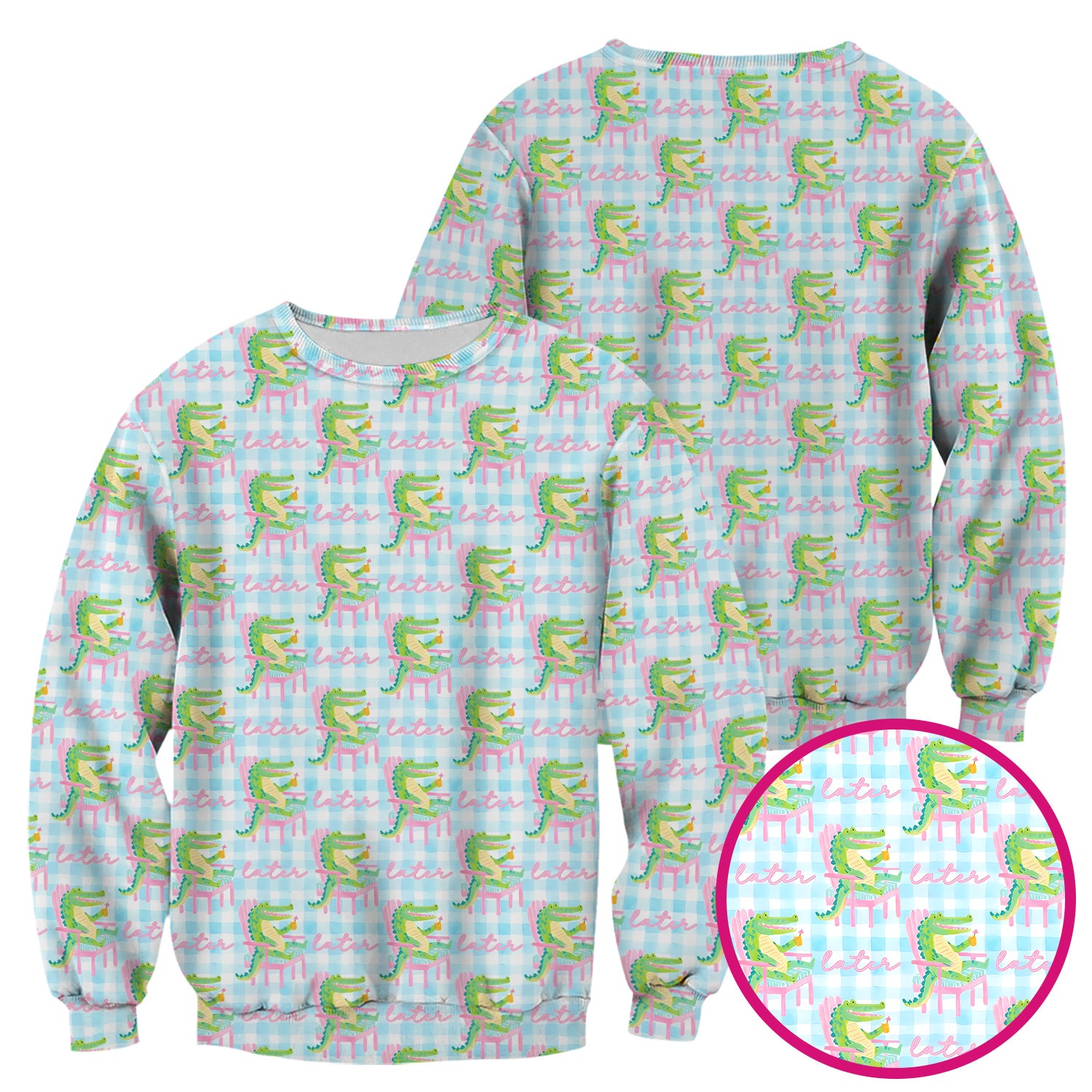 Funny Lazy Crocodile Later Pattern Scrub Top, Comfortable Scrubs for Nurses