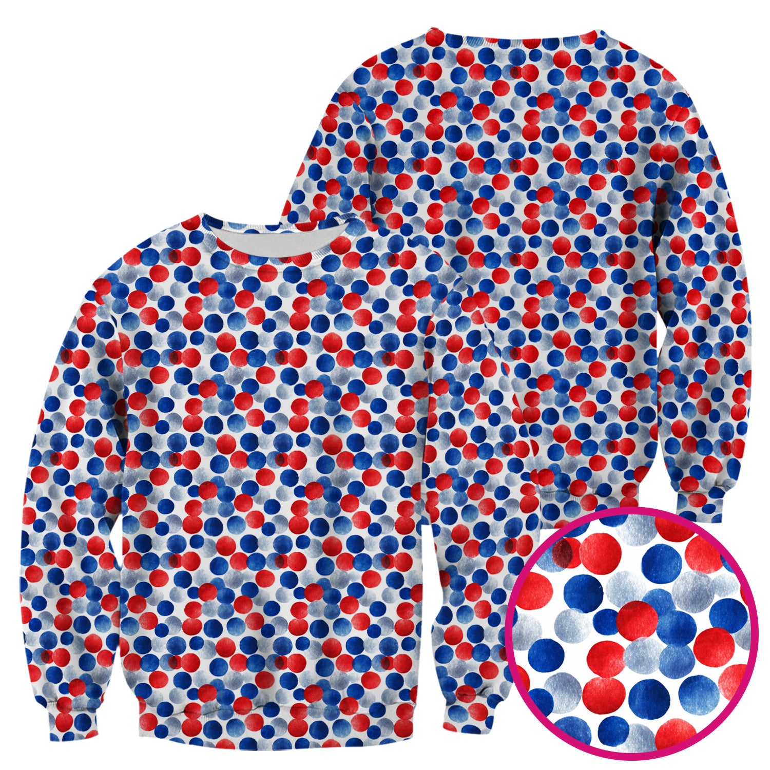 4th of July Patriotic Polka Dot Scrub Top, Red White Blue Nurse Uniform