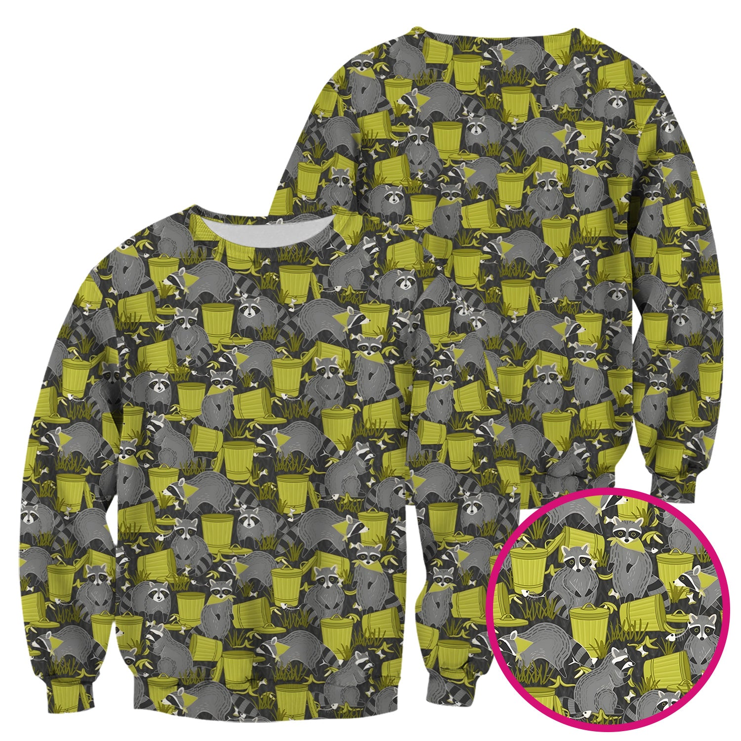 Cute Raccoon Trash Panda Pattern Scrub Top, Comfortable Scrubs for Nurses