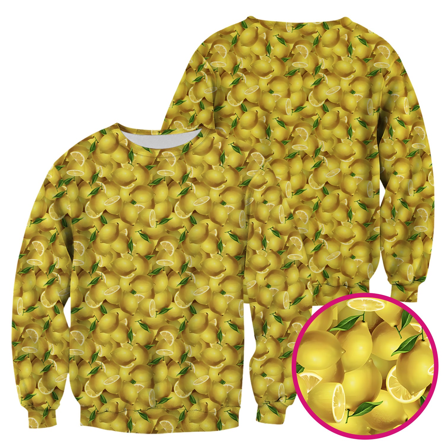 Fresh Lemon Fruit Pattern Scrubs Top, Comfortable Scrubs for Nurses