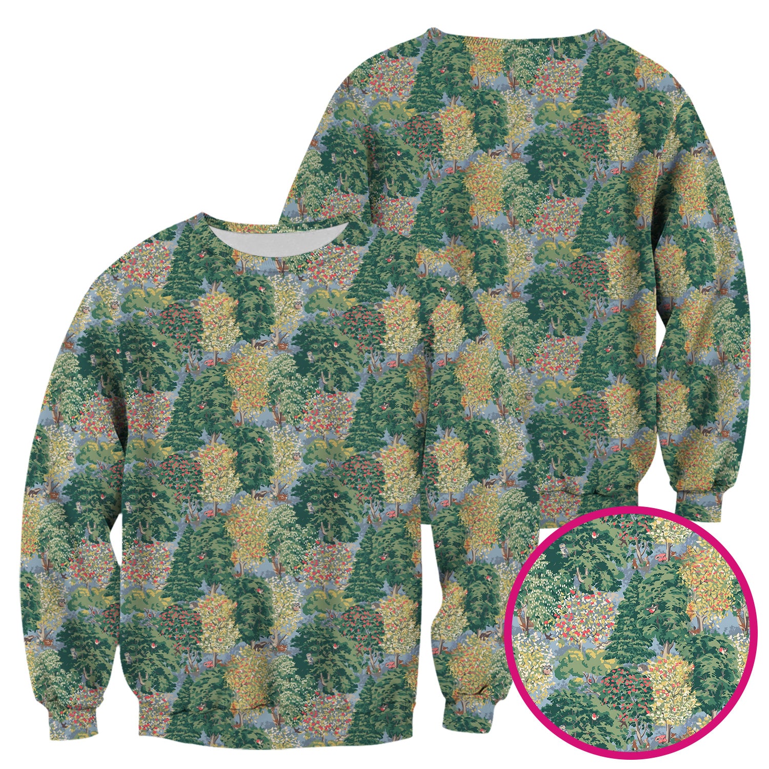 Forest Landscape Pattern Scrub Top, Comfortable Scrubs for Nurses