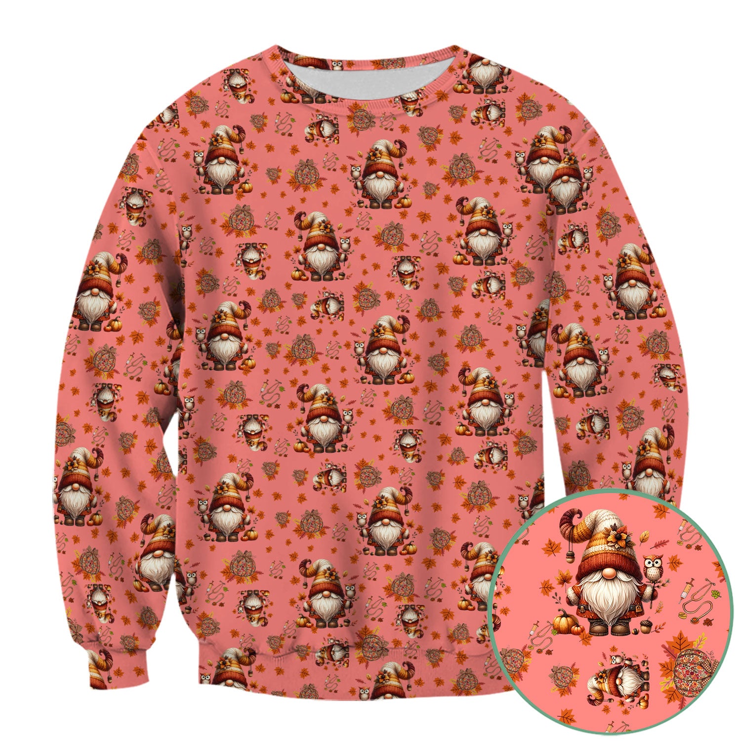 Autumn Leaves Pumpkin Scrubs for Women - Comfortable Scrubs for Nurses - Breathable Fabrics Nursing Uniform