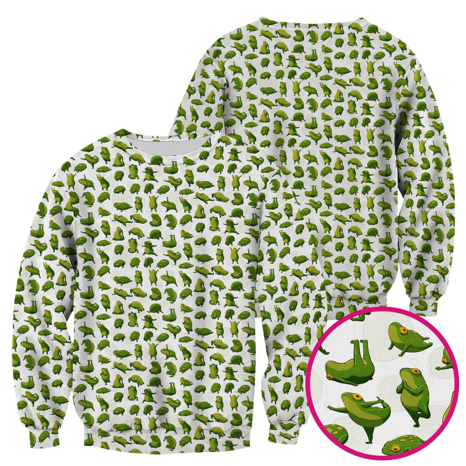 Cute Frog Cartoon Pattern Scrub Top, Comfortable Scrubs for Nurses