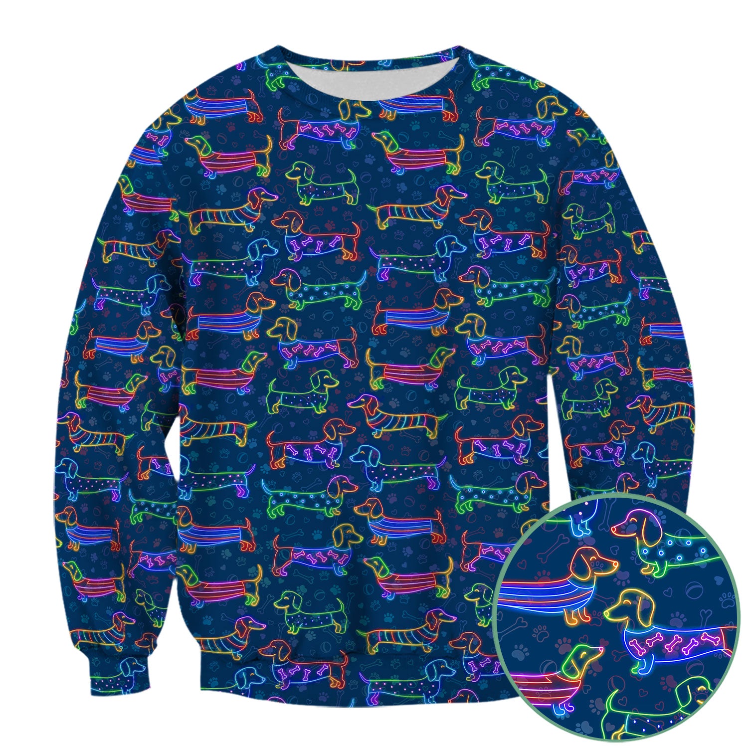 Dachshund Nursing Scrub Top – Cute Neon Sausage Dog Shirt for Women – Funny Colorful Medical Uniform RN LPN CNA Gift