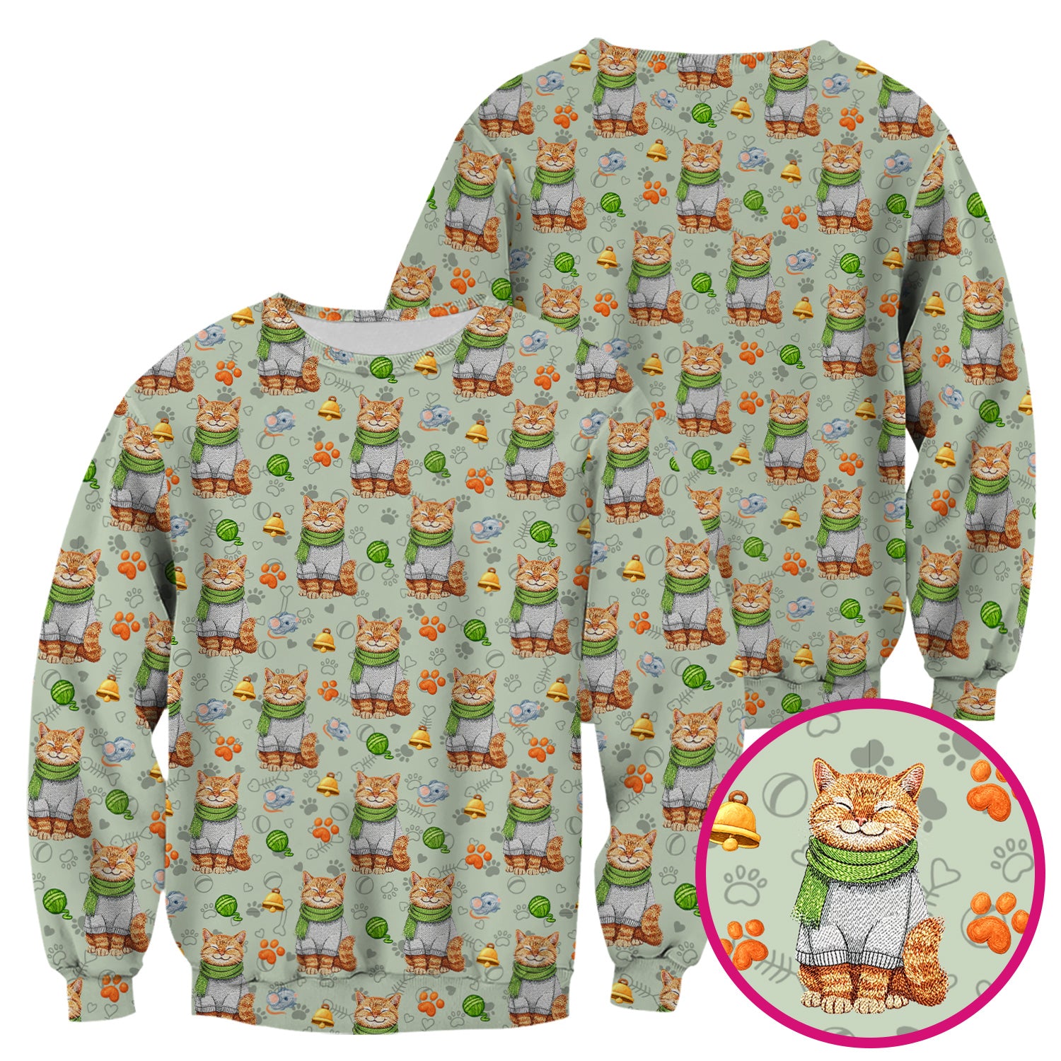Adorable Cat Lover Nurse Scrub Top, Cute Cat Medical Pattern Shirt, Breathable Fabrics Nursing Uniform