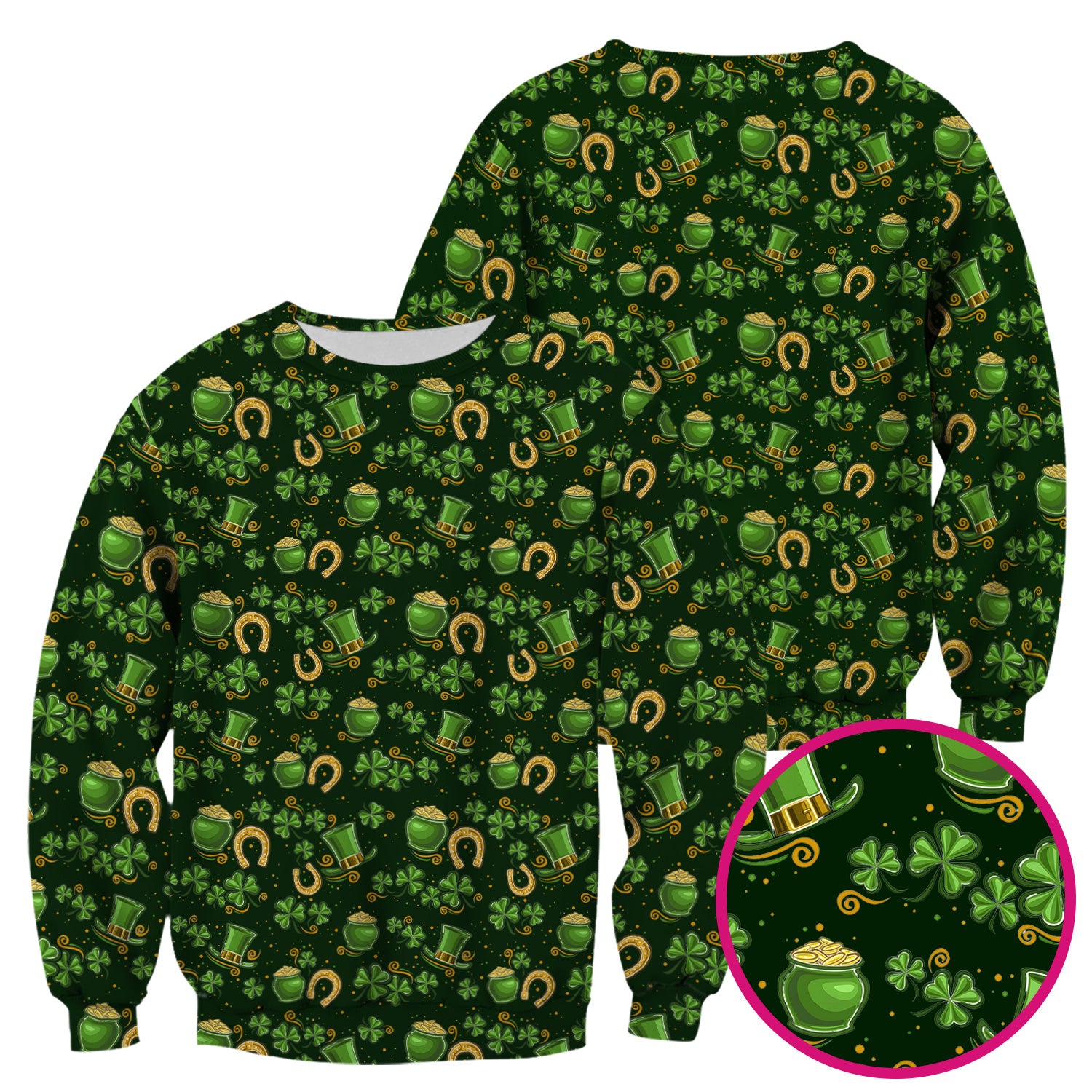 St. Patrick Shamrock Pattern Scrub Top, Comfortable Scrubs for Nurses