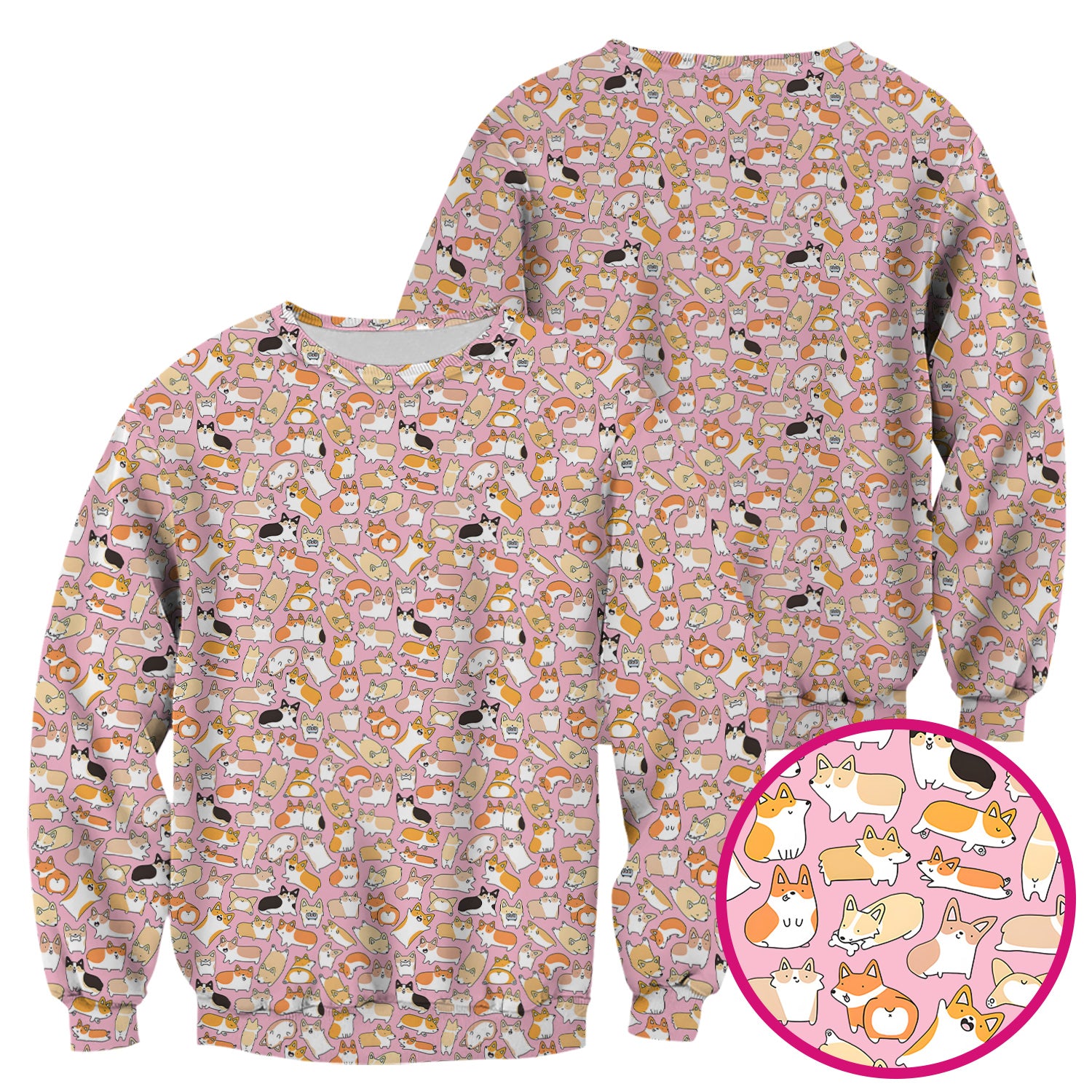 Cute Corgi Dog All Over Print Scrub Top, Comfortable Scrubs for Nurses
