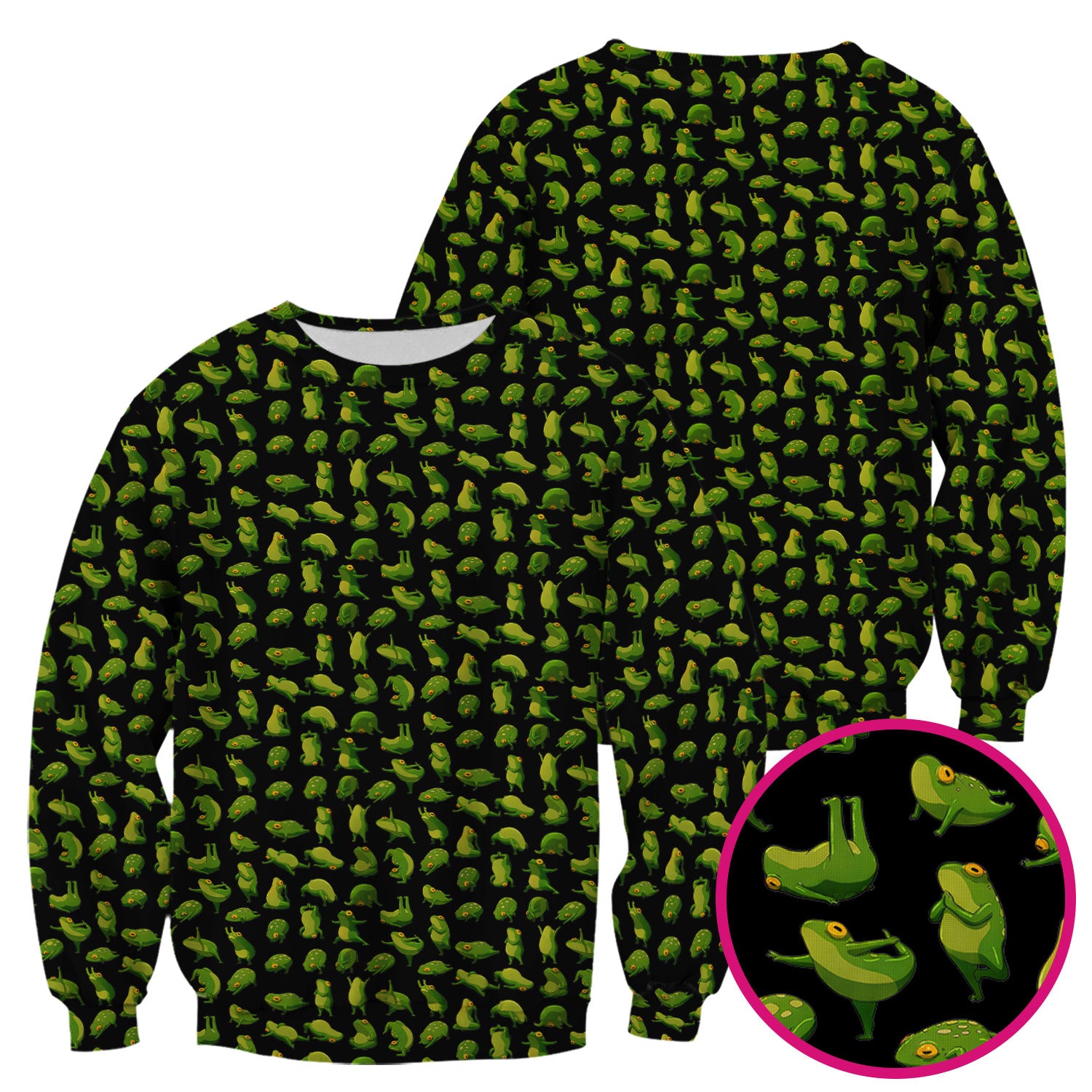 Cute Frog Cartoon Pattern Scrub Top, Comfortable Scrubs for Nurses