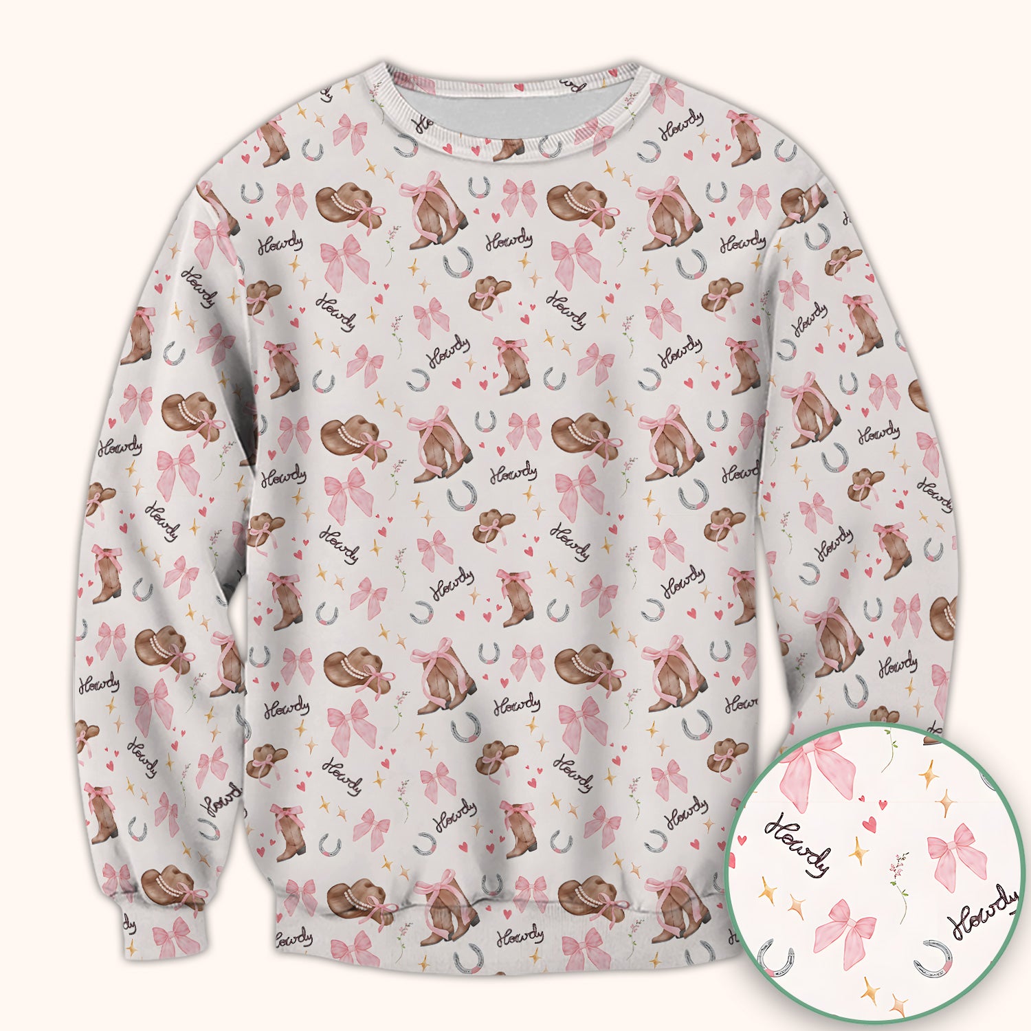 Cute Pink Cowgirl Boots Pattern Scrub Top, Comfortable Scrubs for Nurses