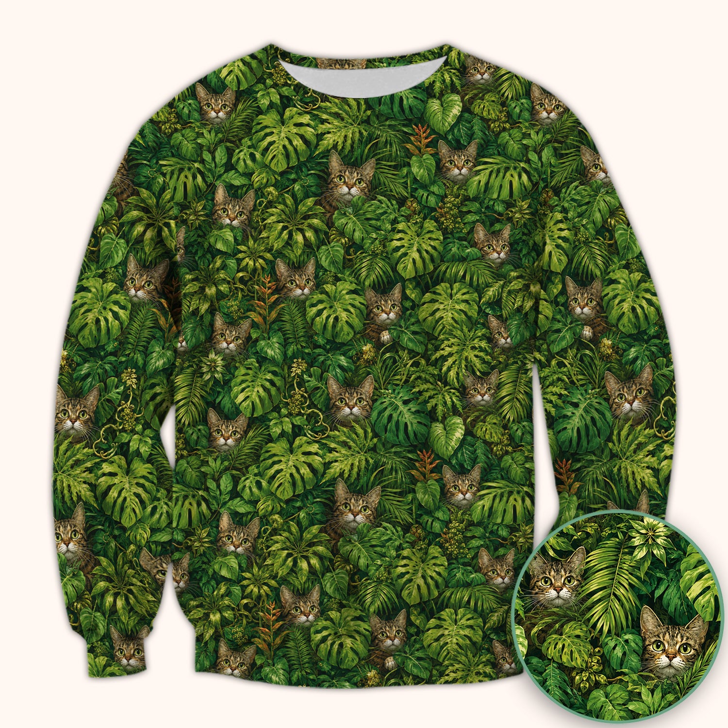 Hidden Jungle Cat Veterinary Nurse Pattern Scrub Top, Comfortable Scrubs for Nurses