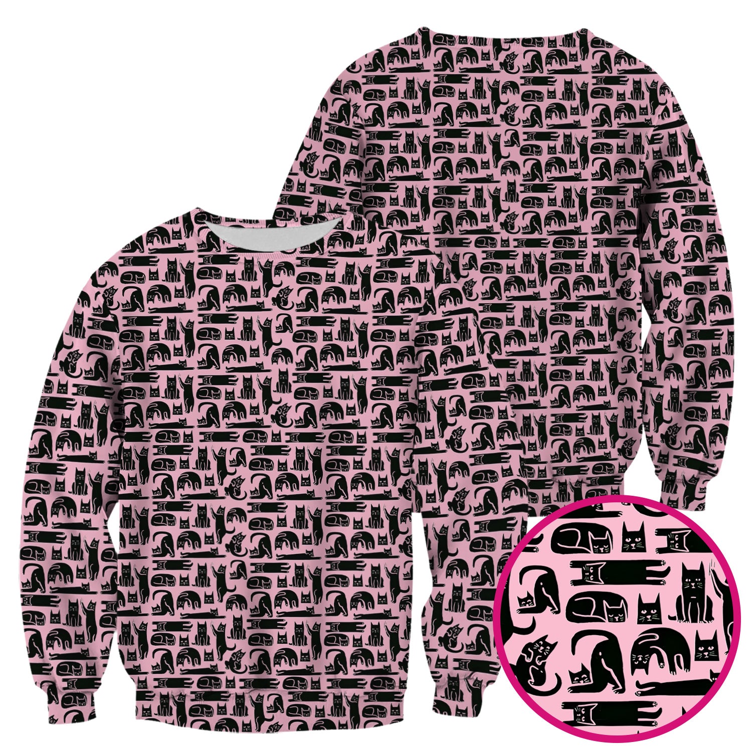 Cute Funny Cat Poses Print Scrub Top, Comfortable Scrubs for Nurses