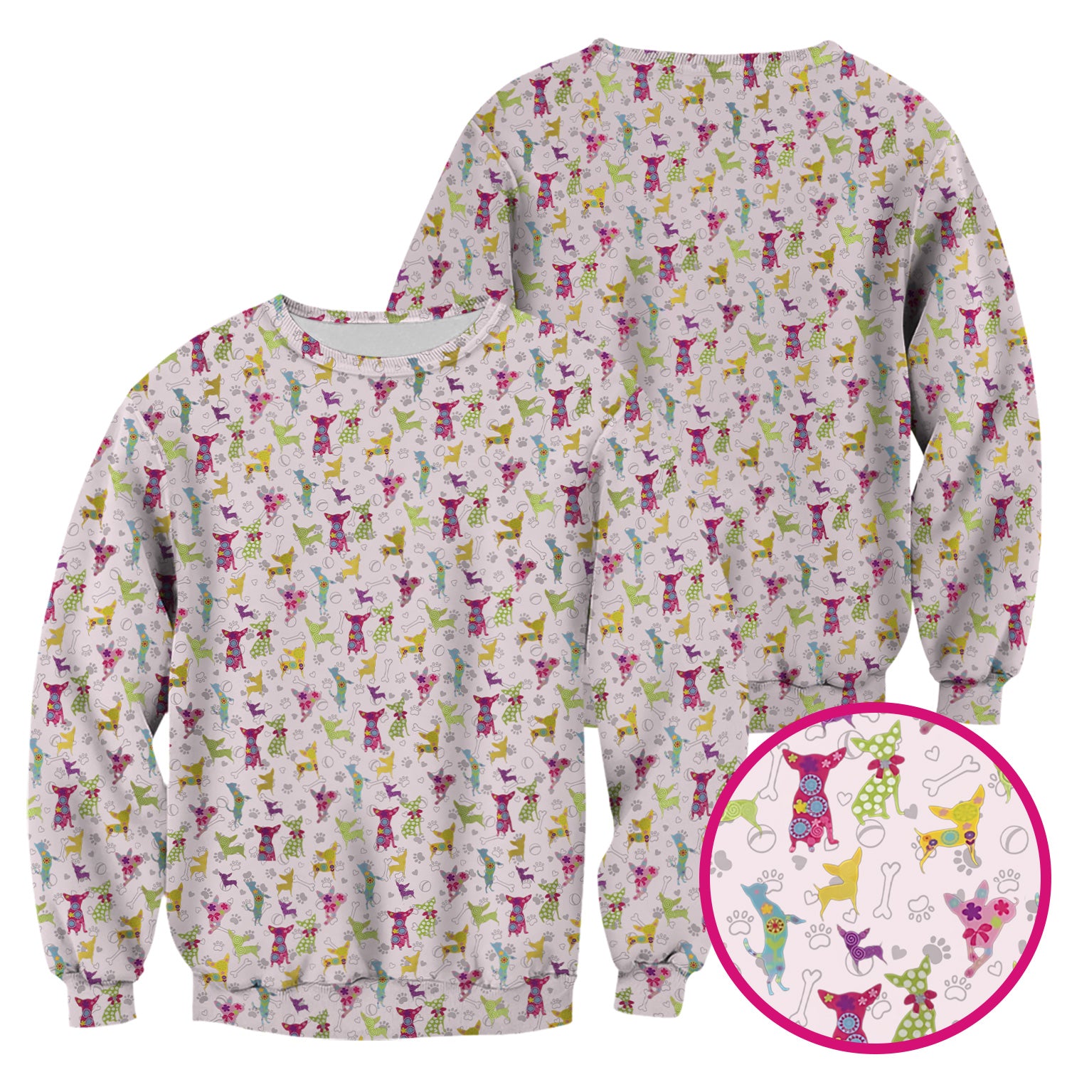 Colorful Playful Dog Print Nurse Scrub Top, Comfortable Scrubs for Nurses