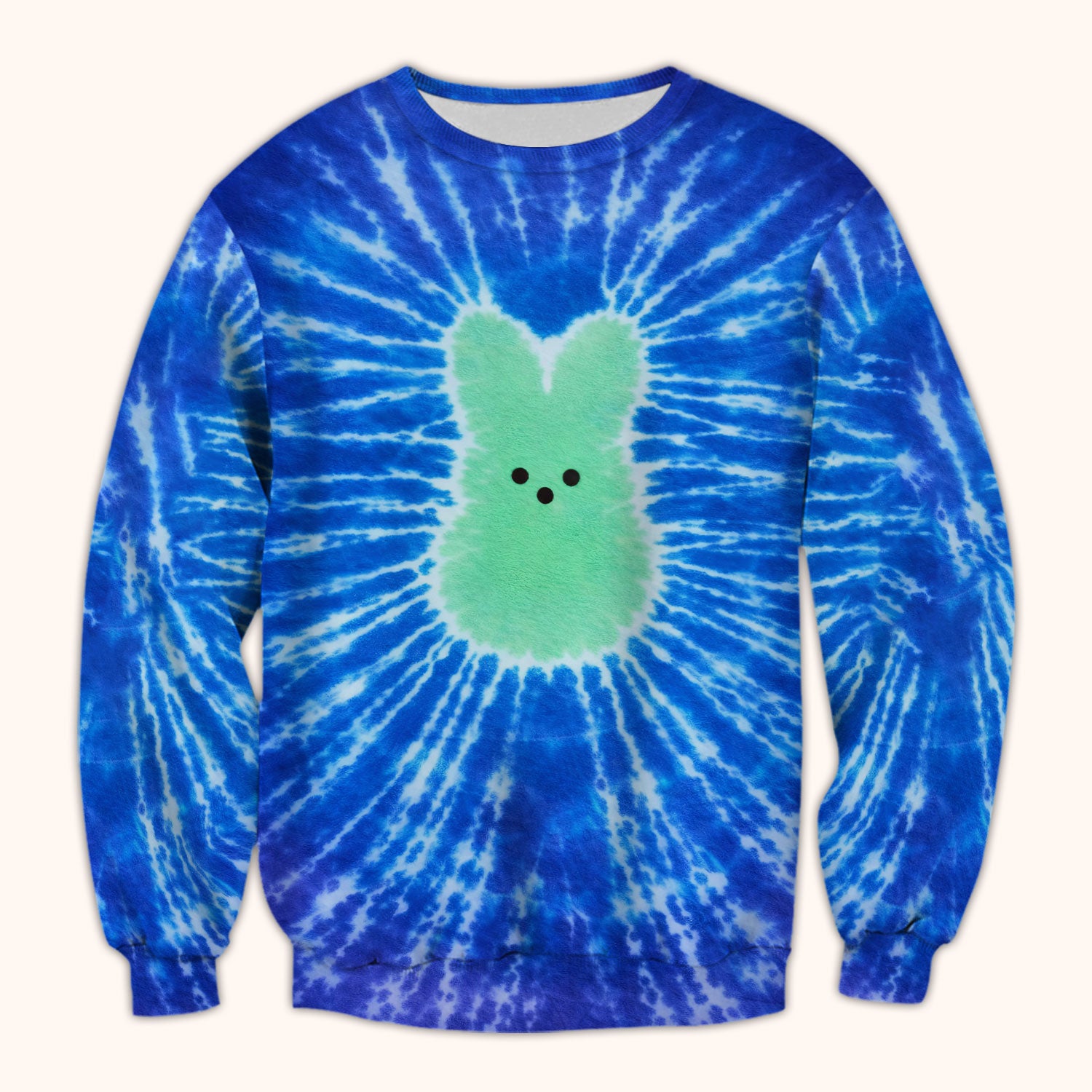 Easter Peep Tie Dye Scrub Top, Easter Bunny Nurse Shirt For Women, Breathable Fabrics Nursing Uniform