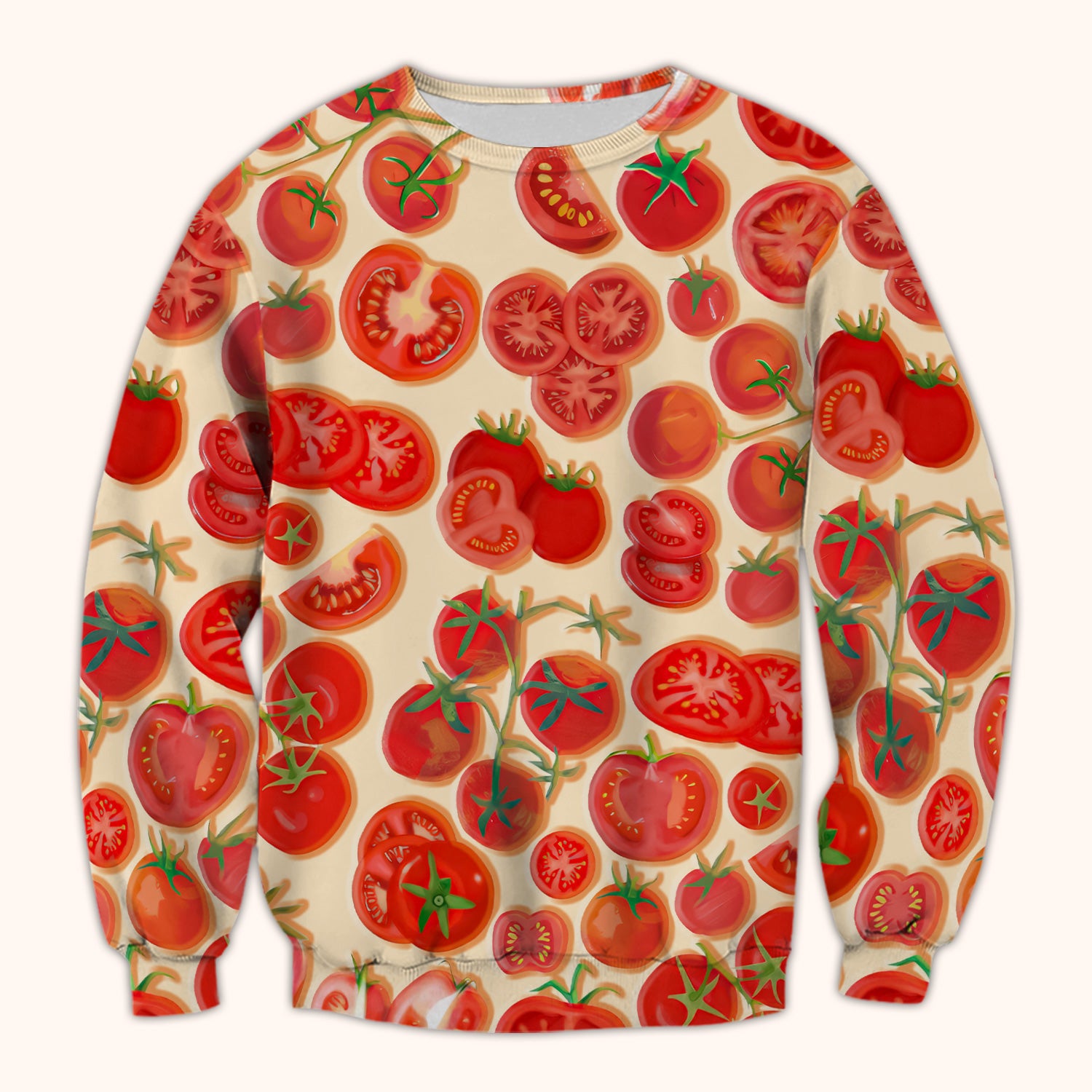 Fresh Tomato Slices Cherry Tomato Pattern Scrubs Top, Comfortable Scrubs for Nurses