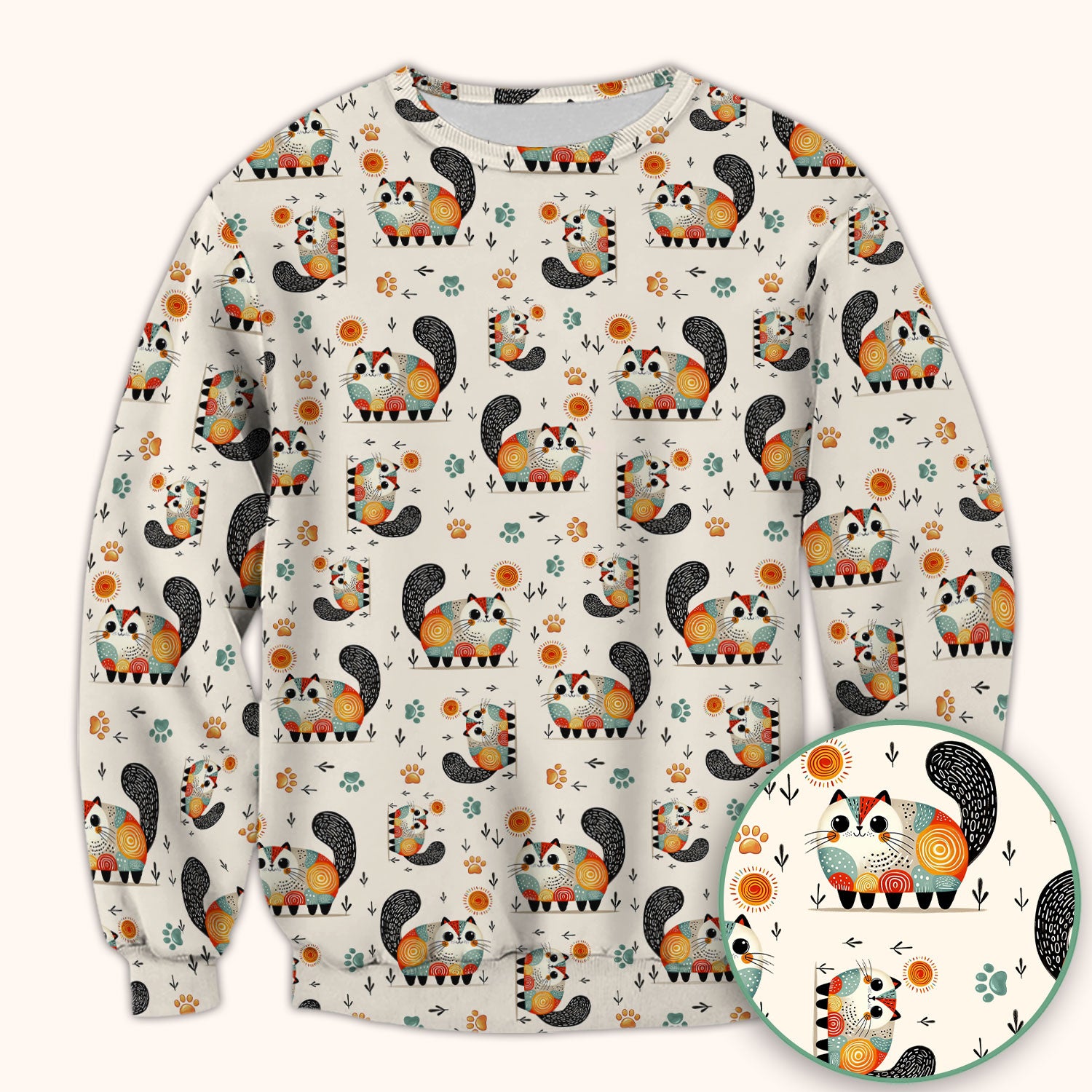 Playful Cat Illustration Nurse Scrub Top, Comfortable Scrubs for Nurses