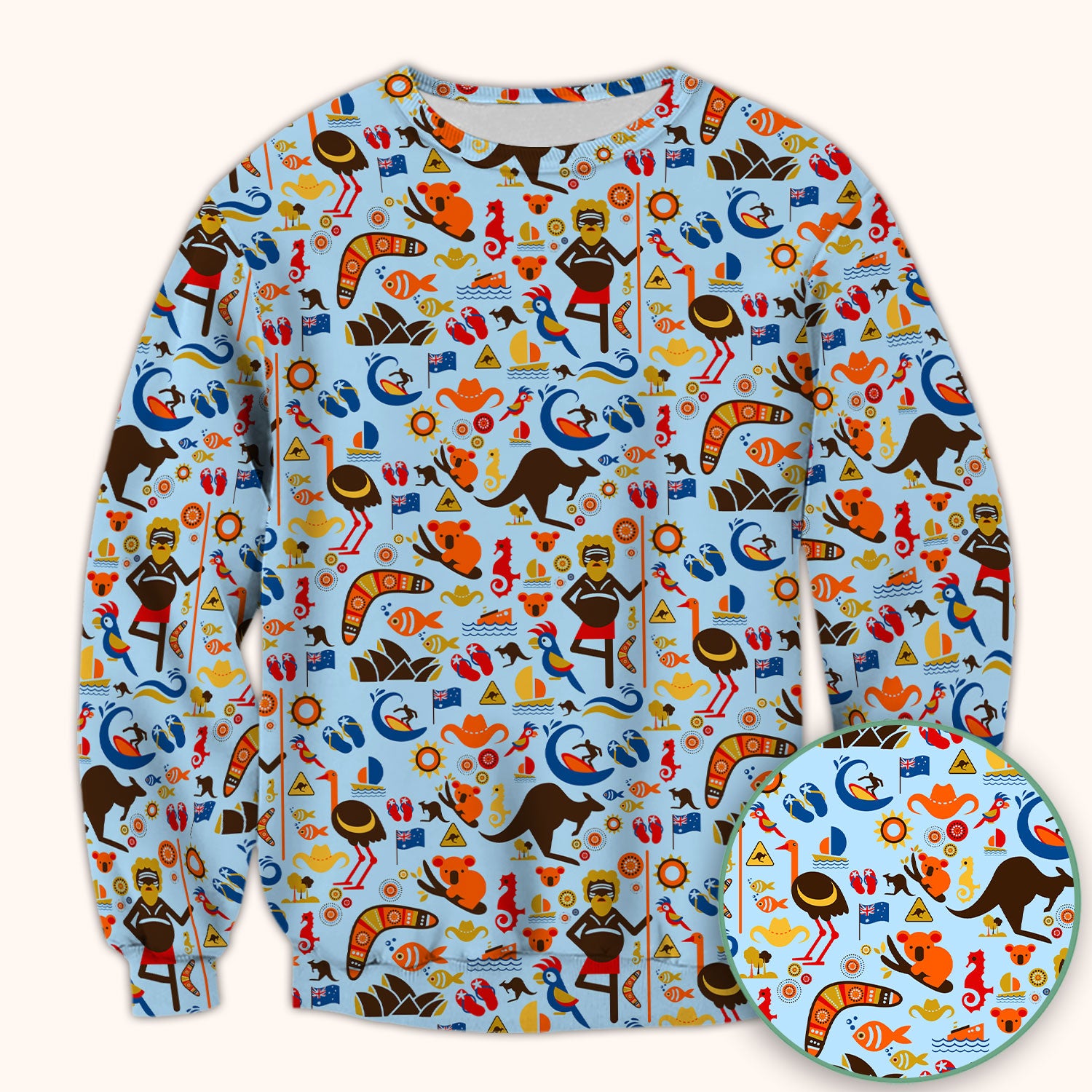 Indigenous Inspired Icon Scrub Top, Australia Culture Pattern Nurse Shirt, Comfortable Scrubs For Nursing