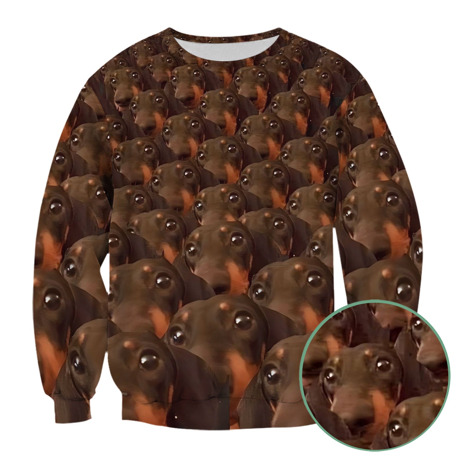 Funny Dachshund Scrub Shirt - Dog Face Print Scrub Top for Women Men - Cute Animal Scrubs Gift for Nurse, CNA, RN, Doctor
