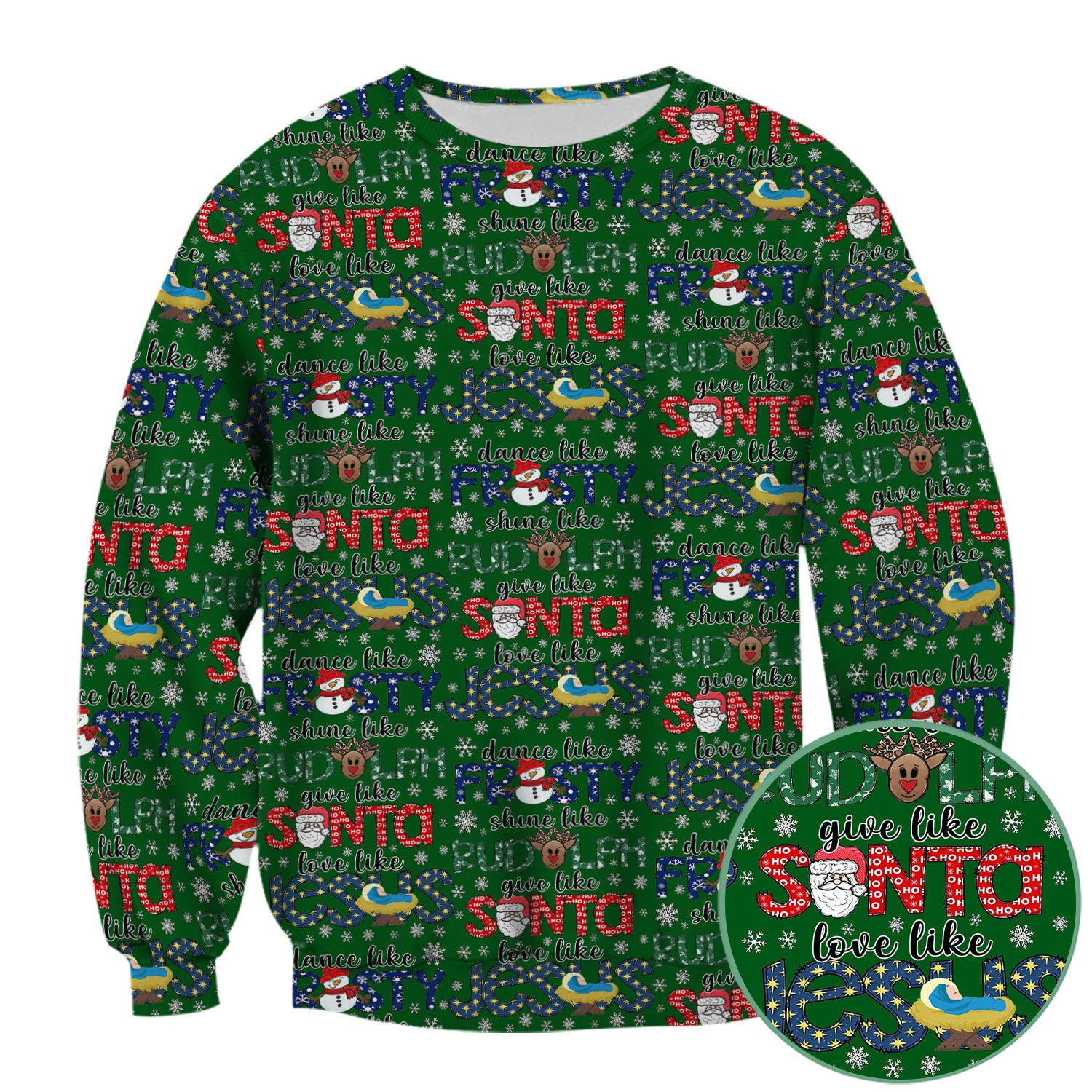 Xmas Rudolph Comfortable Scrubs for Nurses - God Santa Shirt - Breathable Fabrics Nursing Uniform Gift for RN CNA LPN